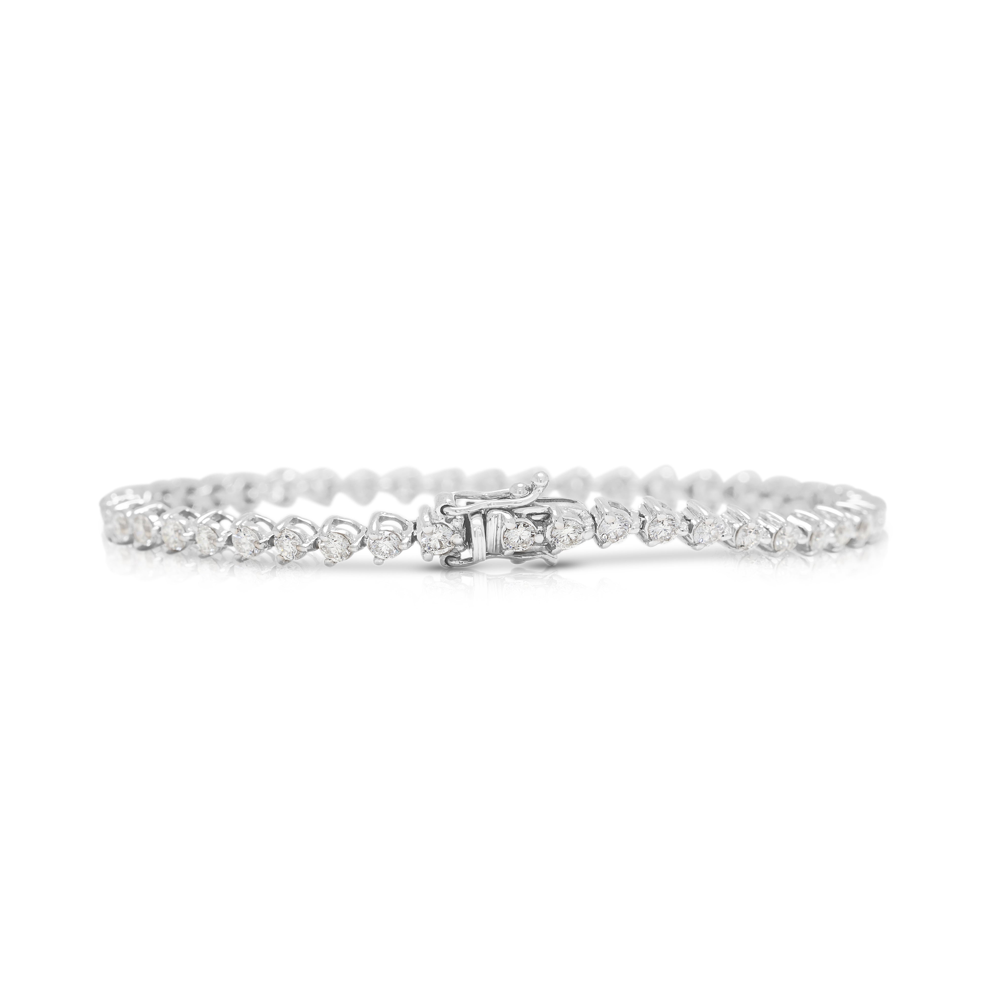 Timeless 2.07ct Natural Diamond Tennis Bracelet in 18K White Gold
