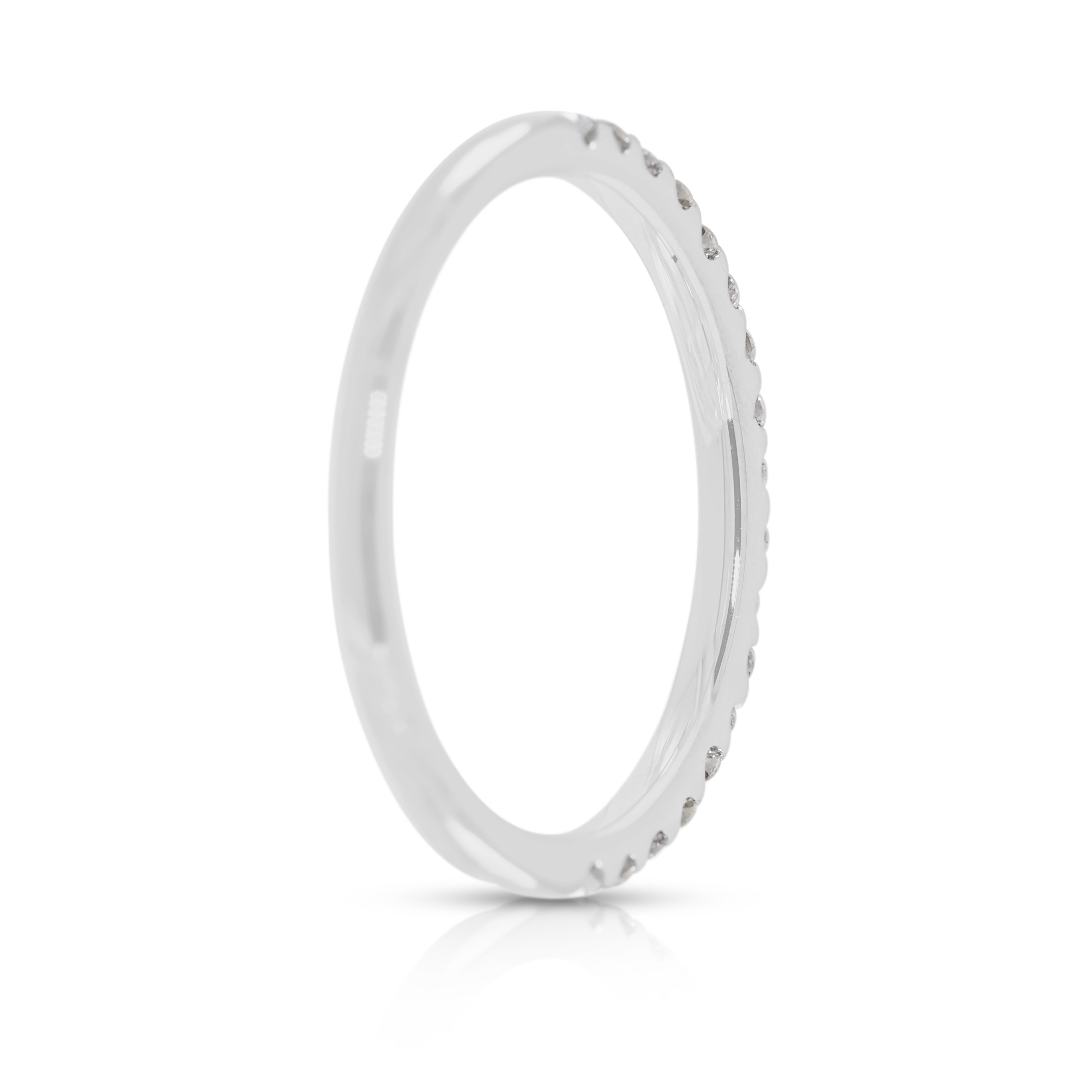 Dazzling 0.2ct Natural Diamond Prong-Set Half Eternity Ring in 18K White Gold