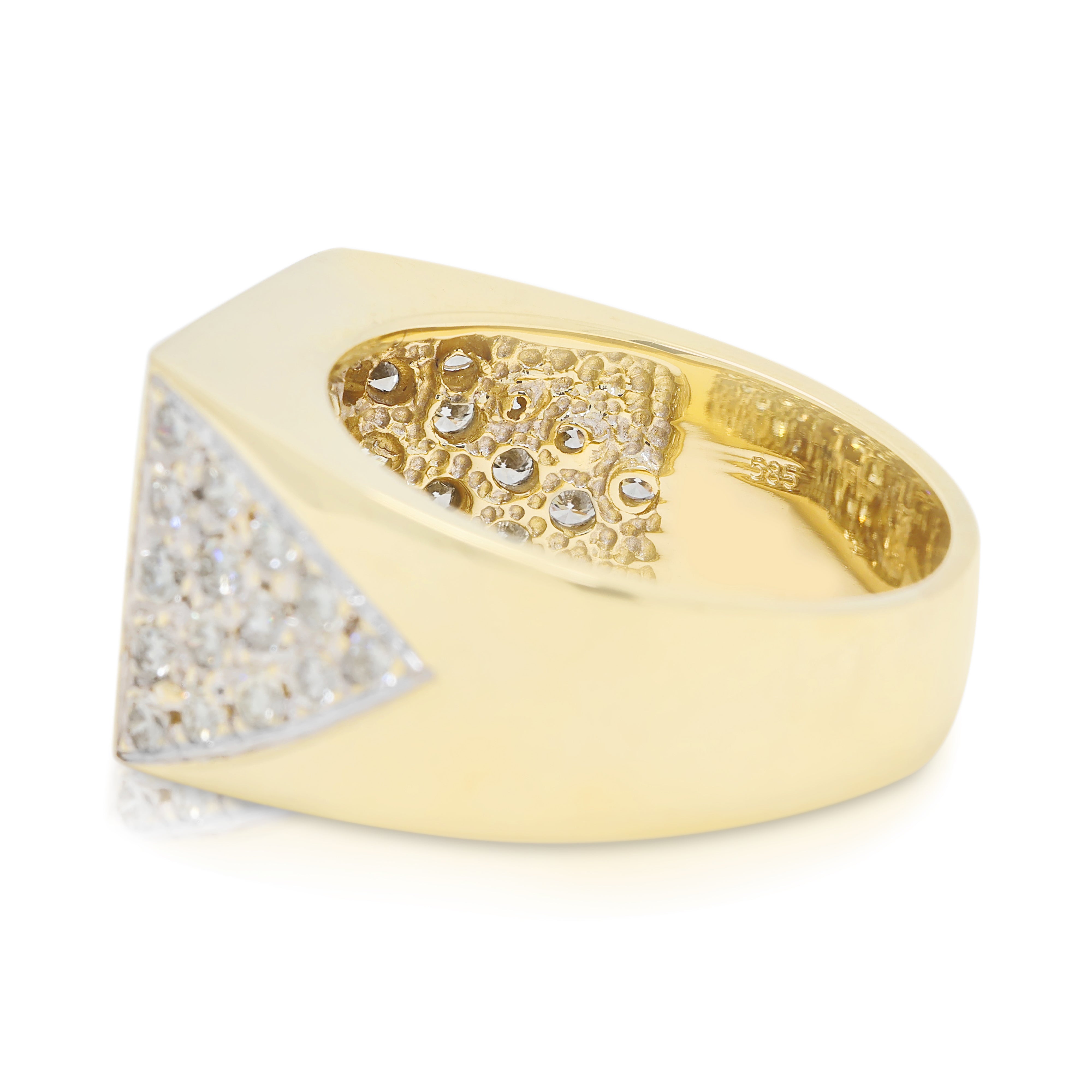 Distinguished 2.15ct Natural Diamond Men's Ring in 14K Yellow Gold