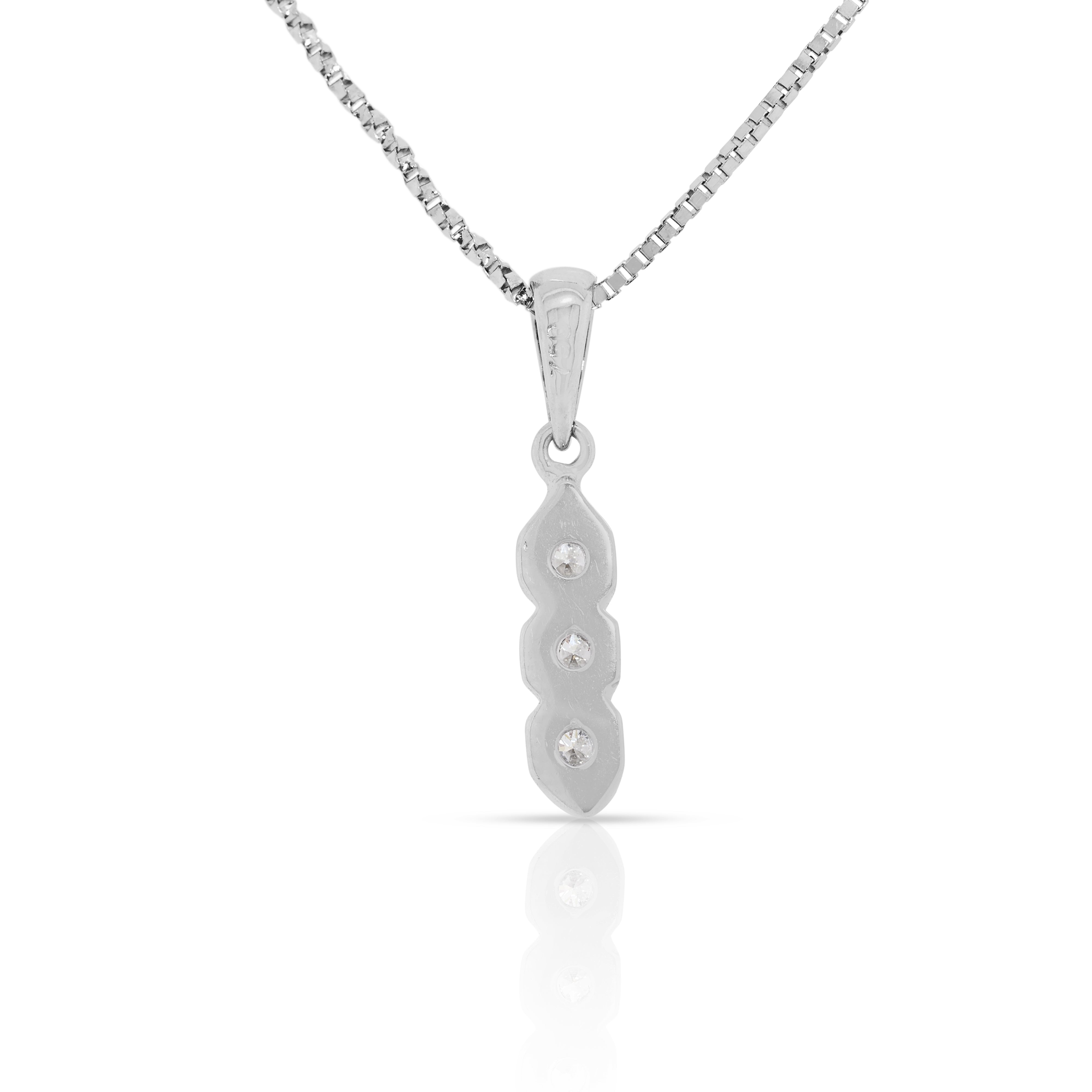 Dazzling 0.2ct Natural Diamonds Necklace in 18K White Gold