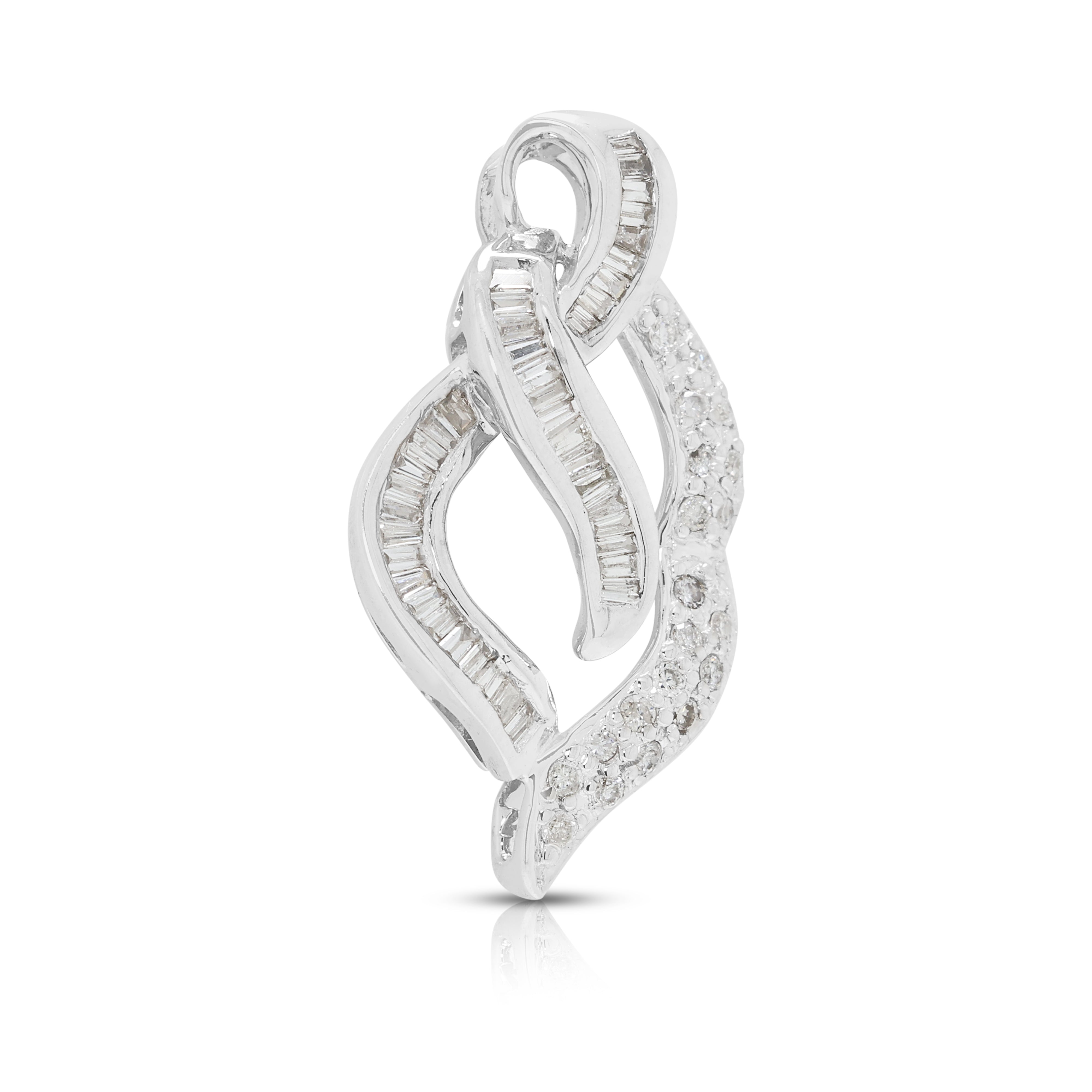 Dynamic 0.33ct Natural Diamond Pendant in 18K White Gold
