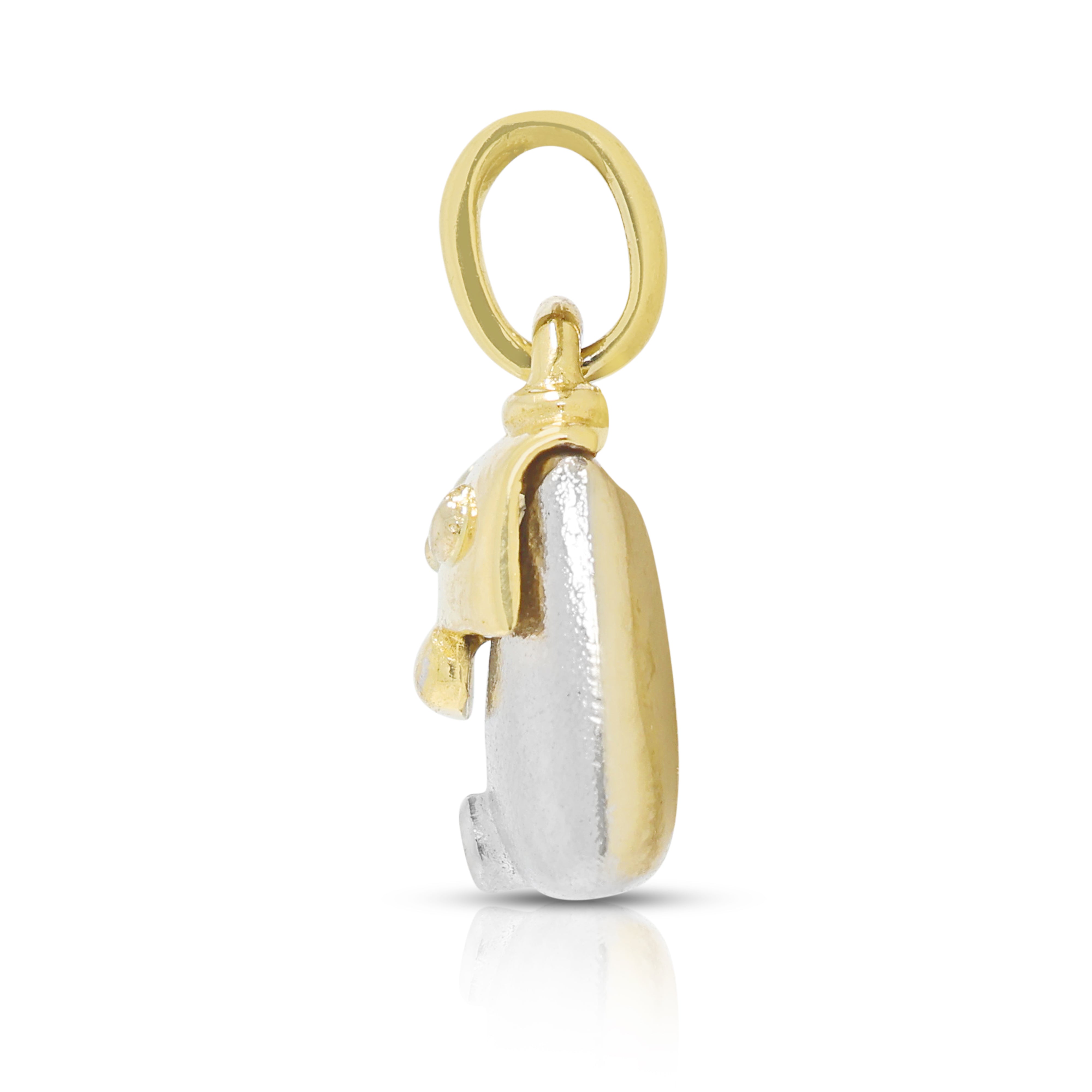 Charming 0.01ct Natural Diamond Handbag Pendant in 18K Two-Tone Gold