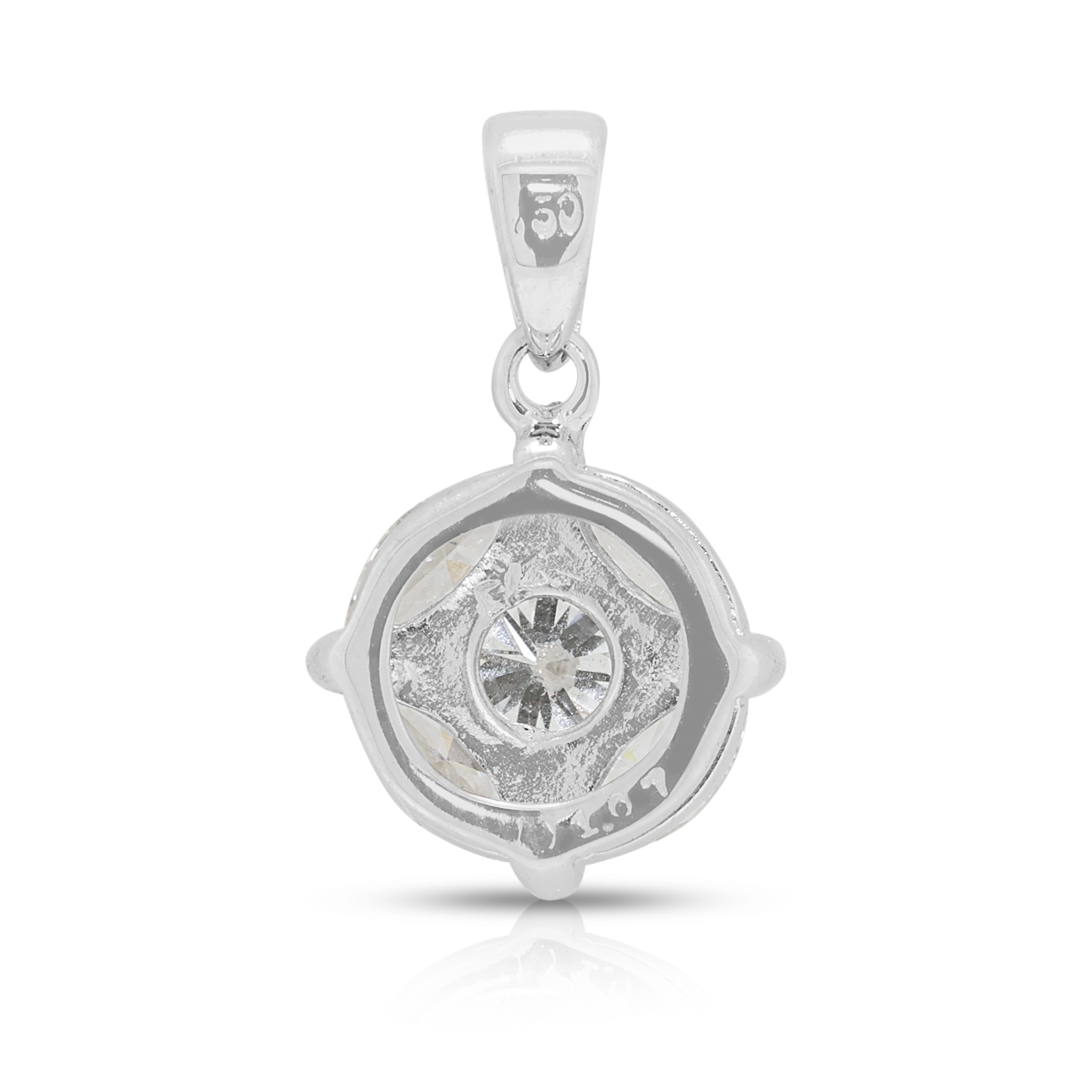Exquisite 1.07ct Natural Diamond Star Cluster Pendant in 18K White Gold