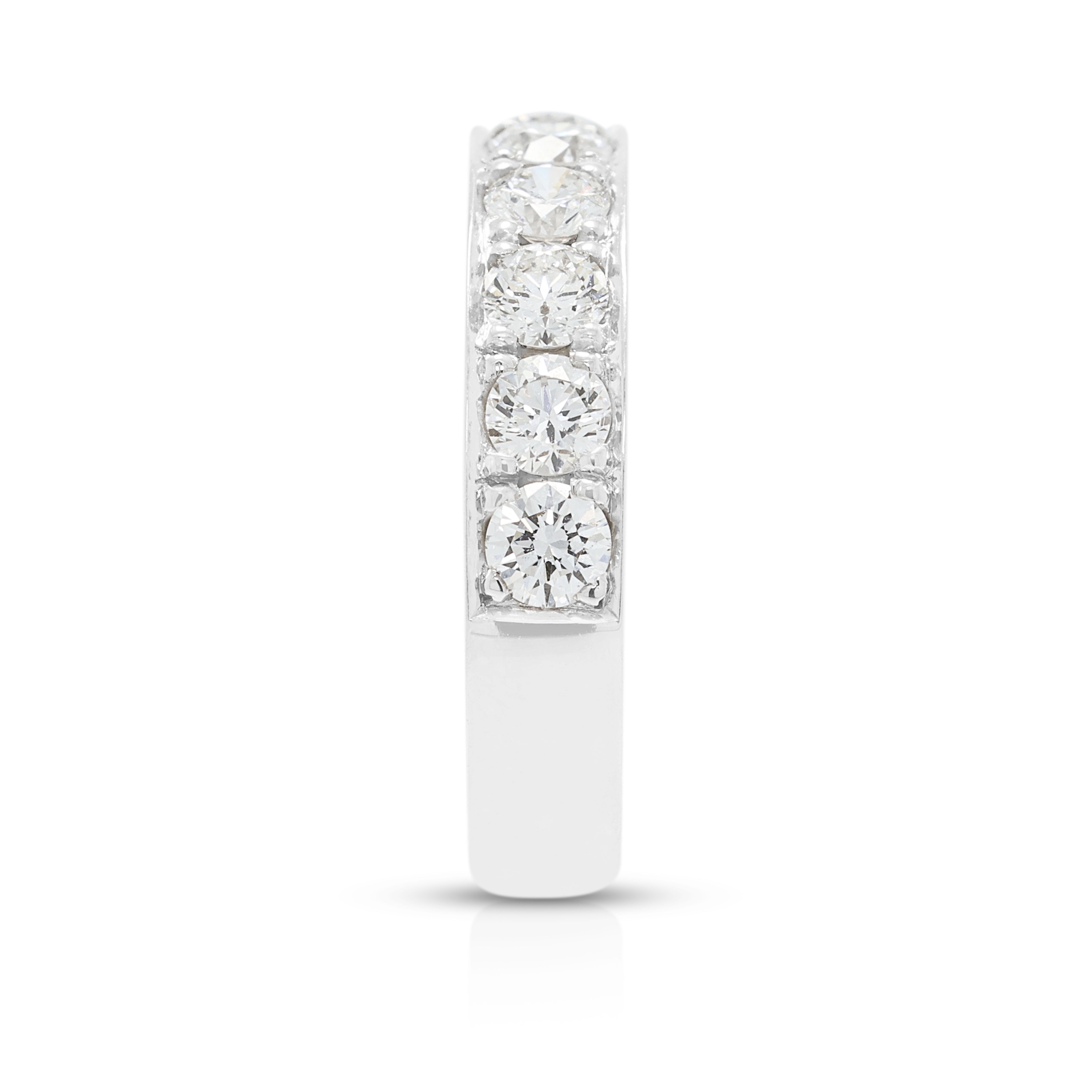 Refined 0.63ct Natural Diamond Channel-Set Band Ring in 18K White Gold