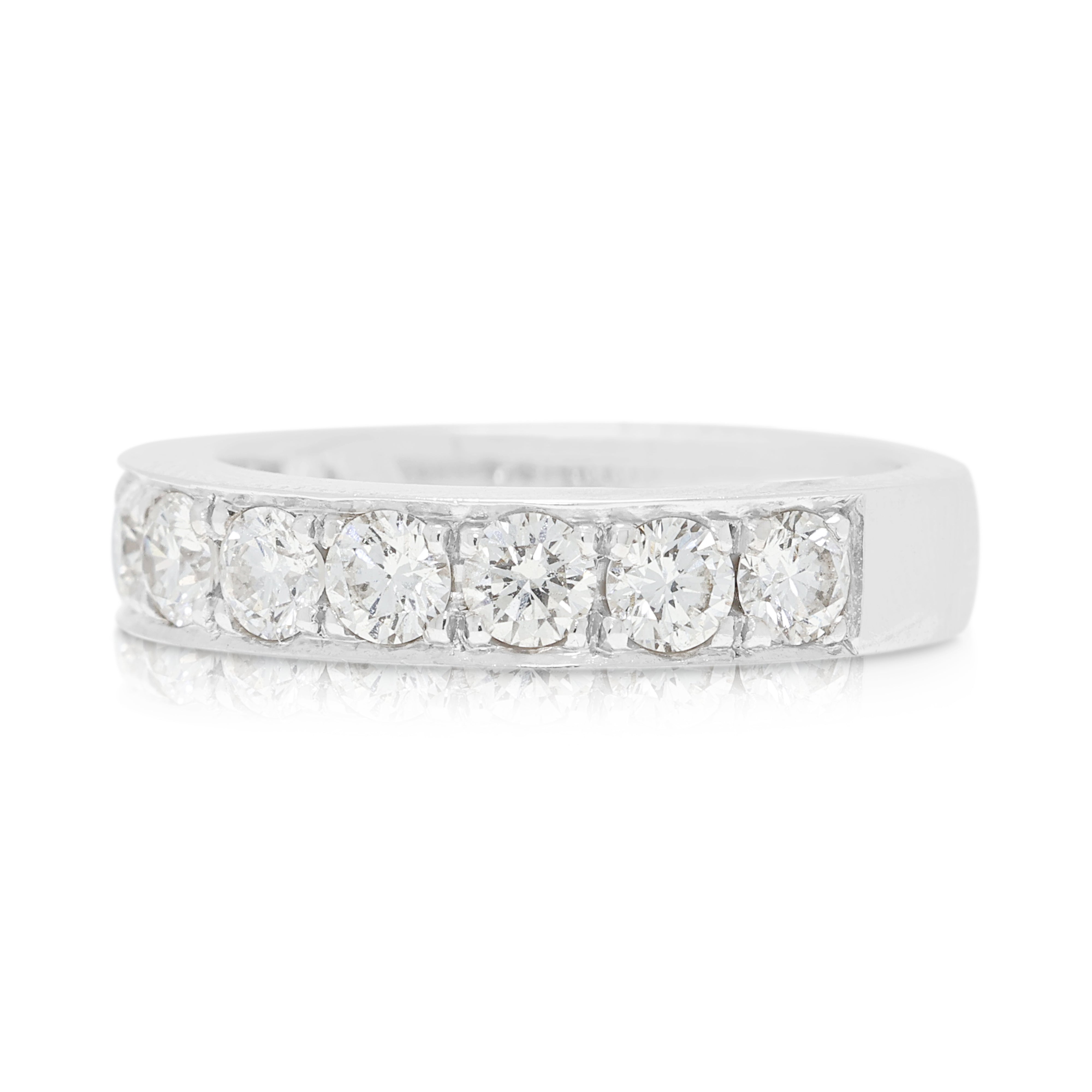 Refined 0.63ct Natural Diamond Channel-Set Band Ring in 18K White Gold