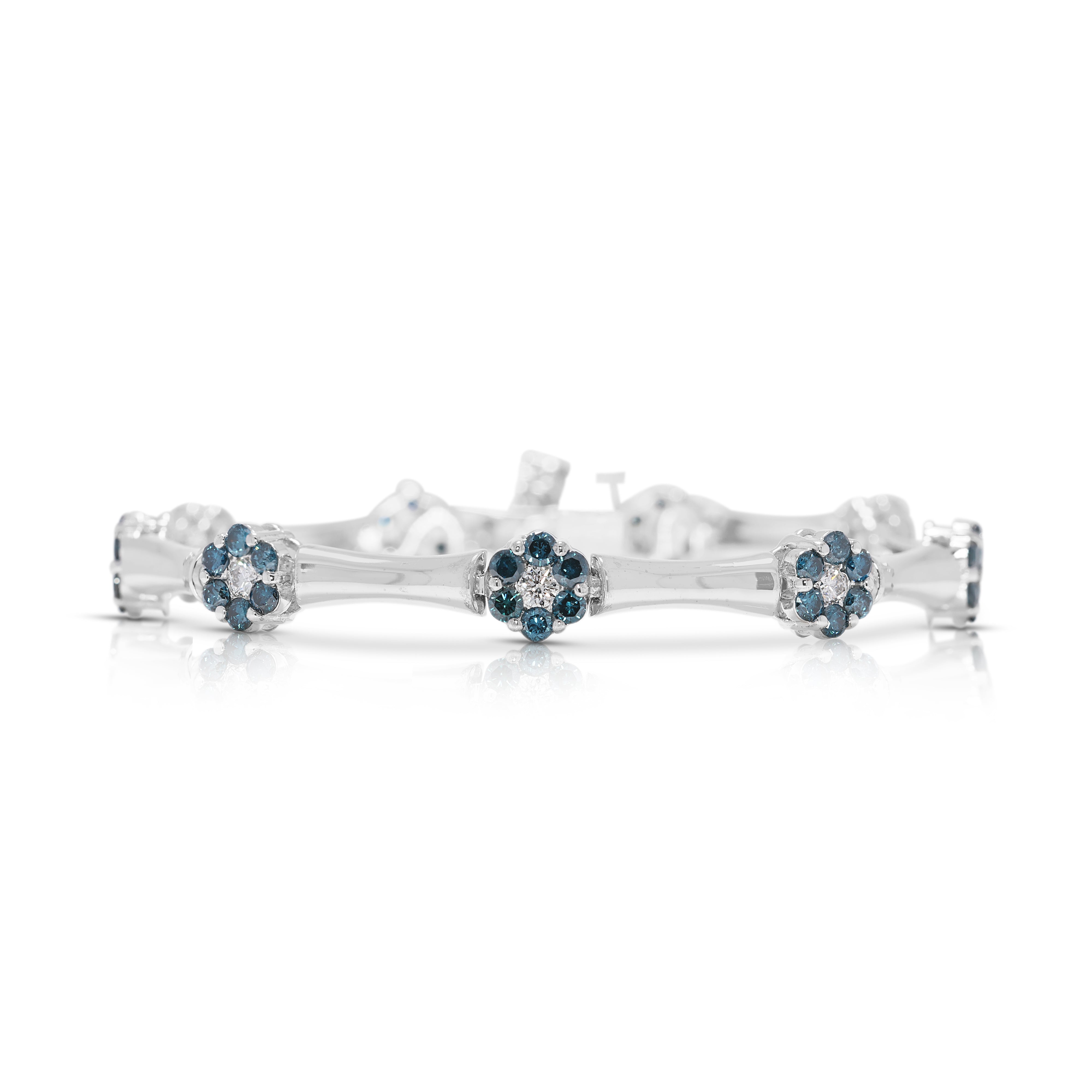 Captivating 2.51ct Natural Diamond Bracelet in 14K White Gold