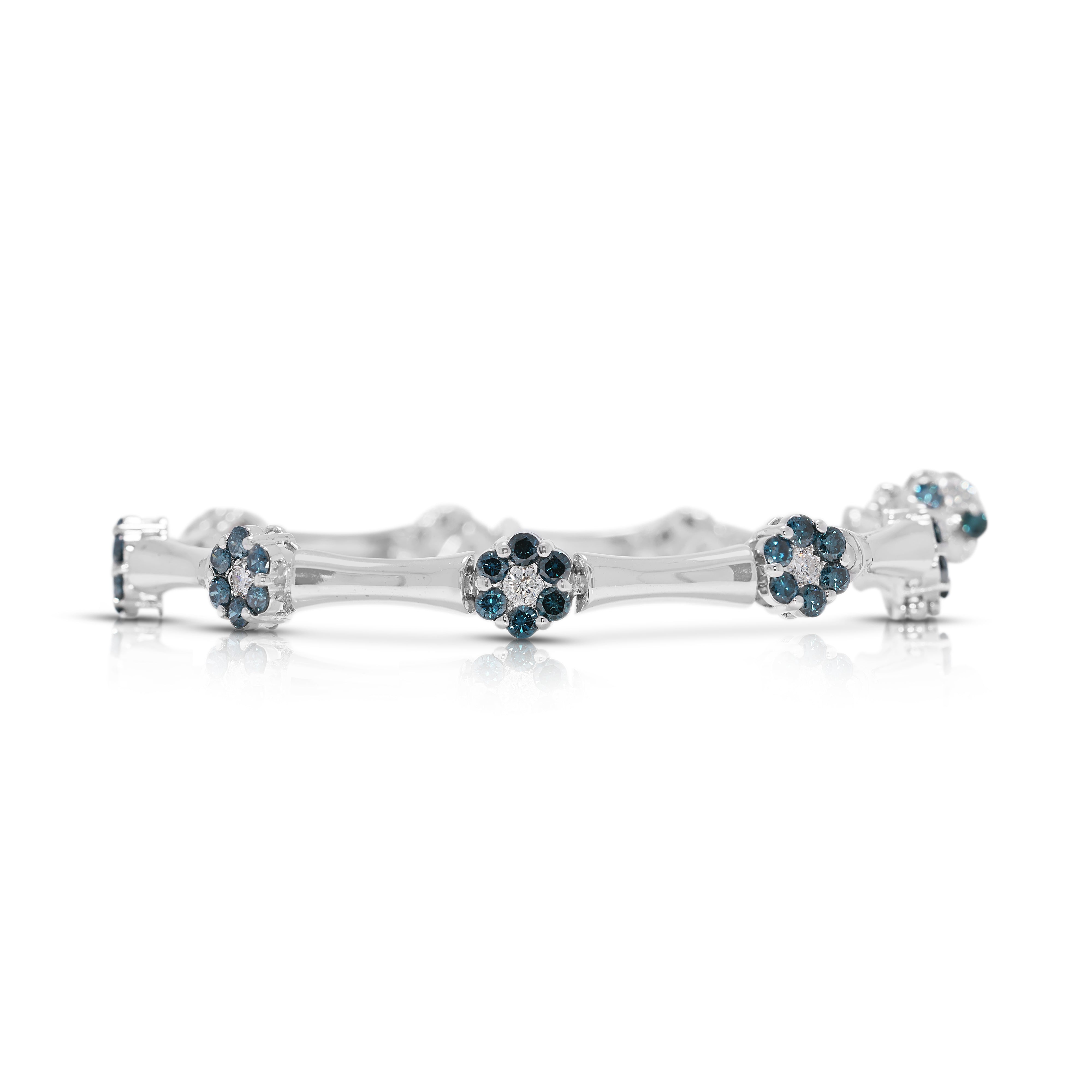 Captivating 2.51ct Natural Diamond Bracelet in 14K White Gold