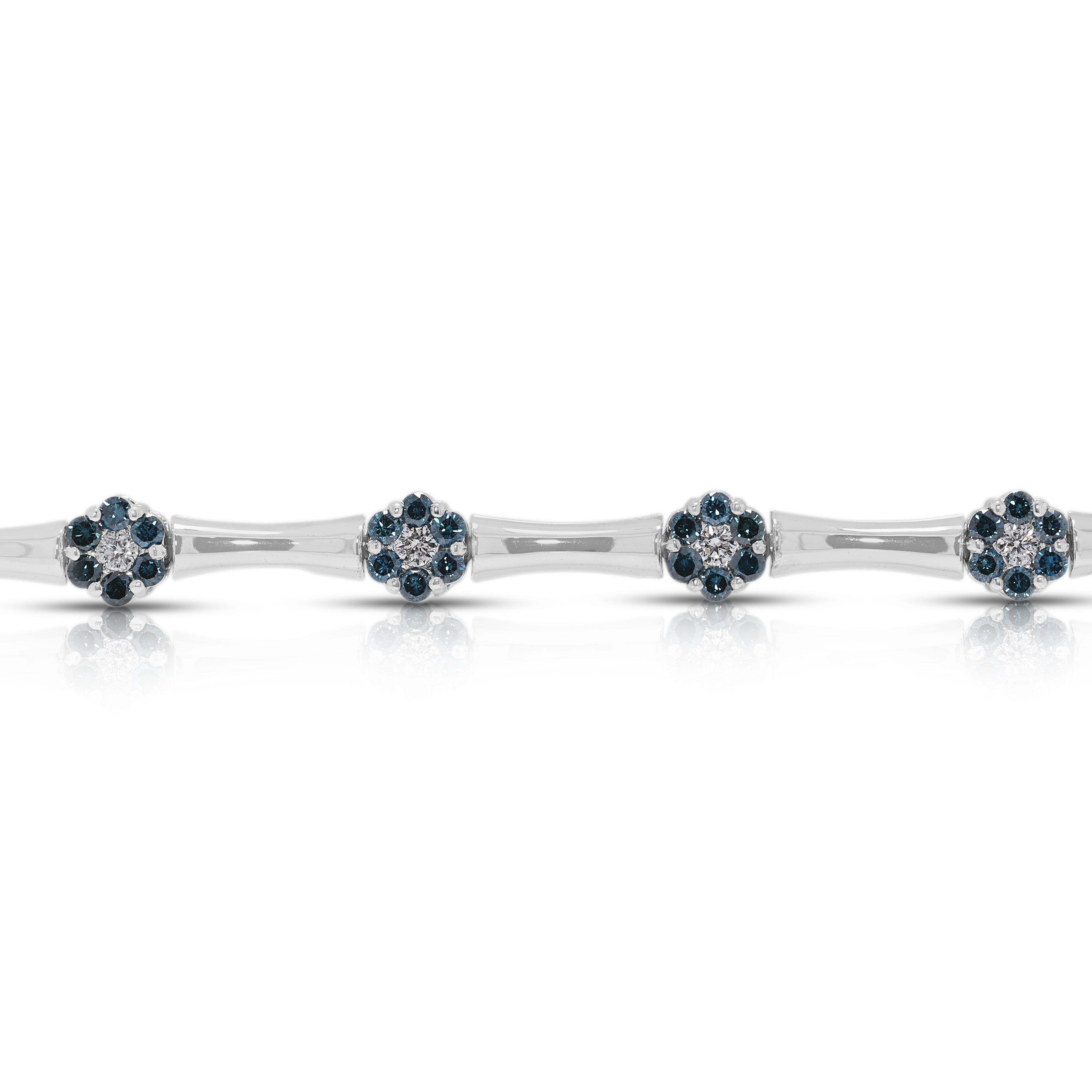 Captivating 2.51ct Natural Diamond Bracelet in 14K White Gold