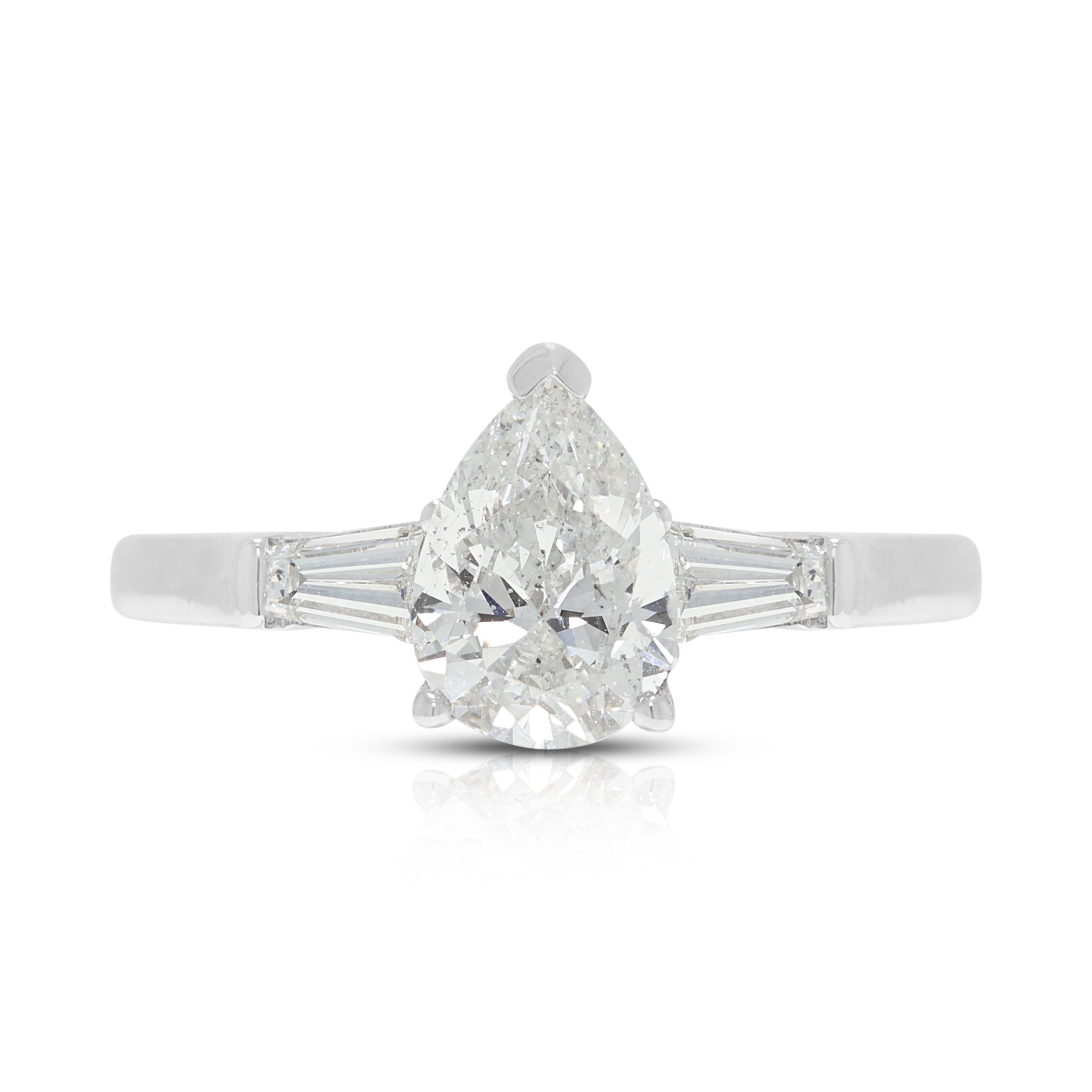 Breathtaking 1.33ct Natural Diamond Three-Stone Ring in 18K White Gold