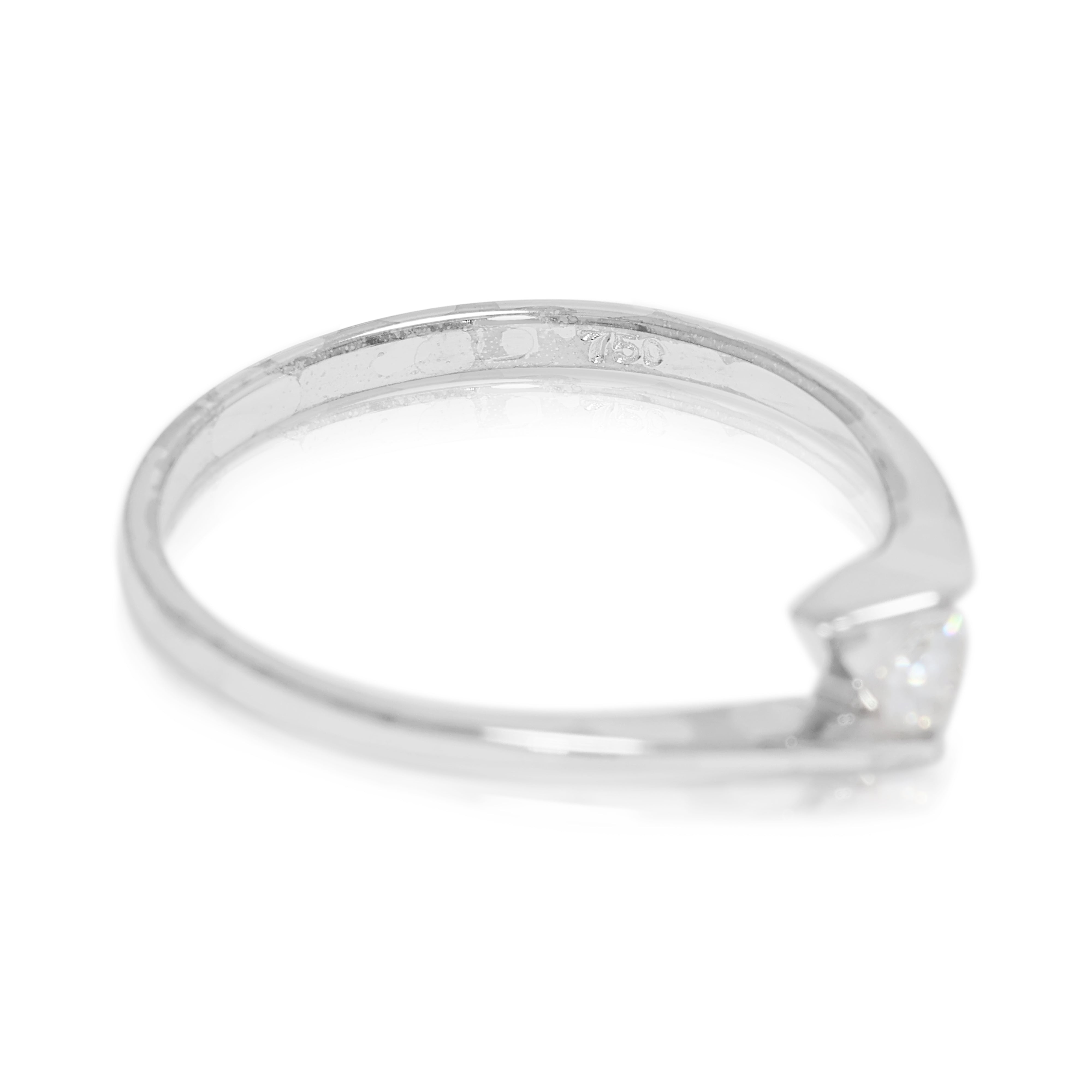Sleek 0.12ct Natural Diamond Tension-Set Ring in 18K White Gold (New & Unworn)