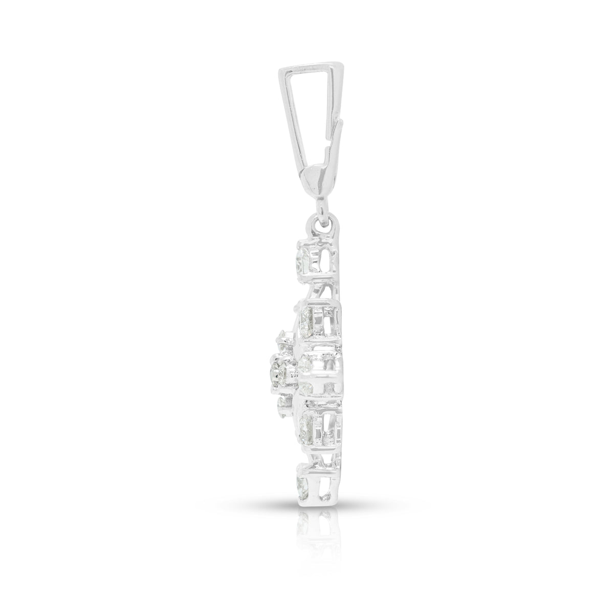 Elegant 0.30ct Natural Diamond Geometric Starburst Pendant in 18K White Gold