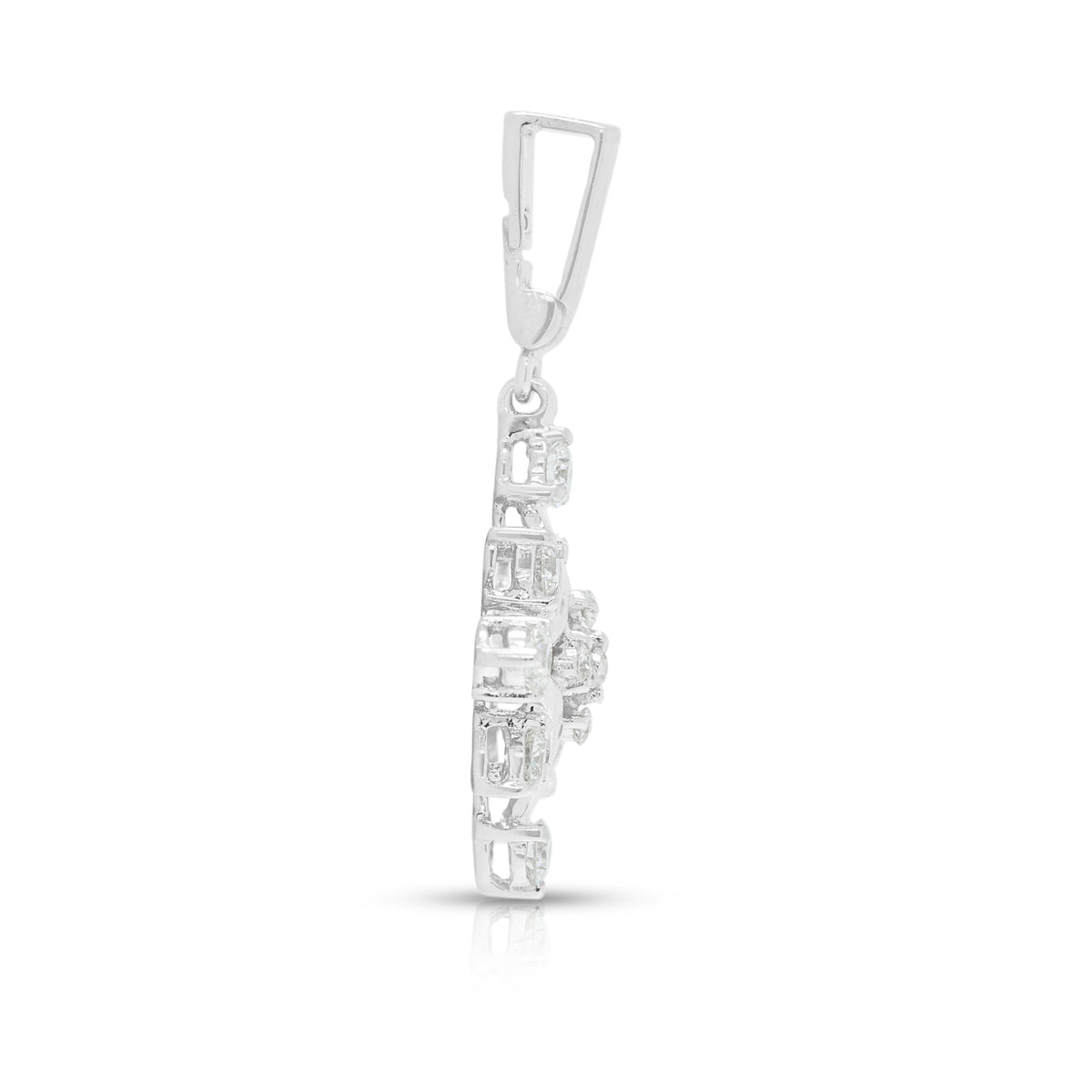 Elegant 0.30ct Natural Diamond Geometric Starburst Pendant in 18K White Gold
