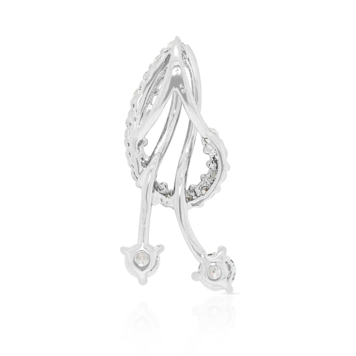 Captivating 0.62ct Natural Diamond Curved Ribbon Dangling Pendant in 18K White Gold