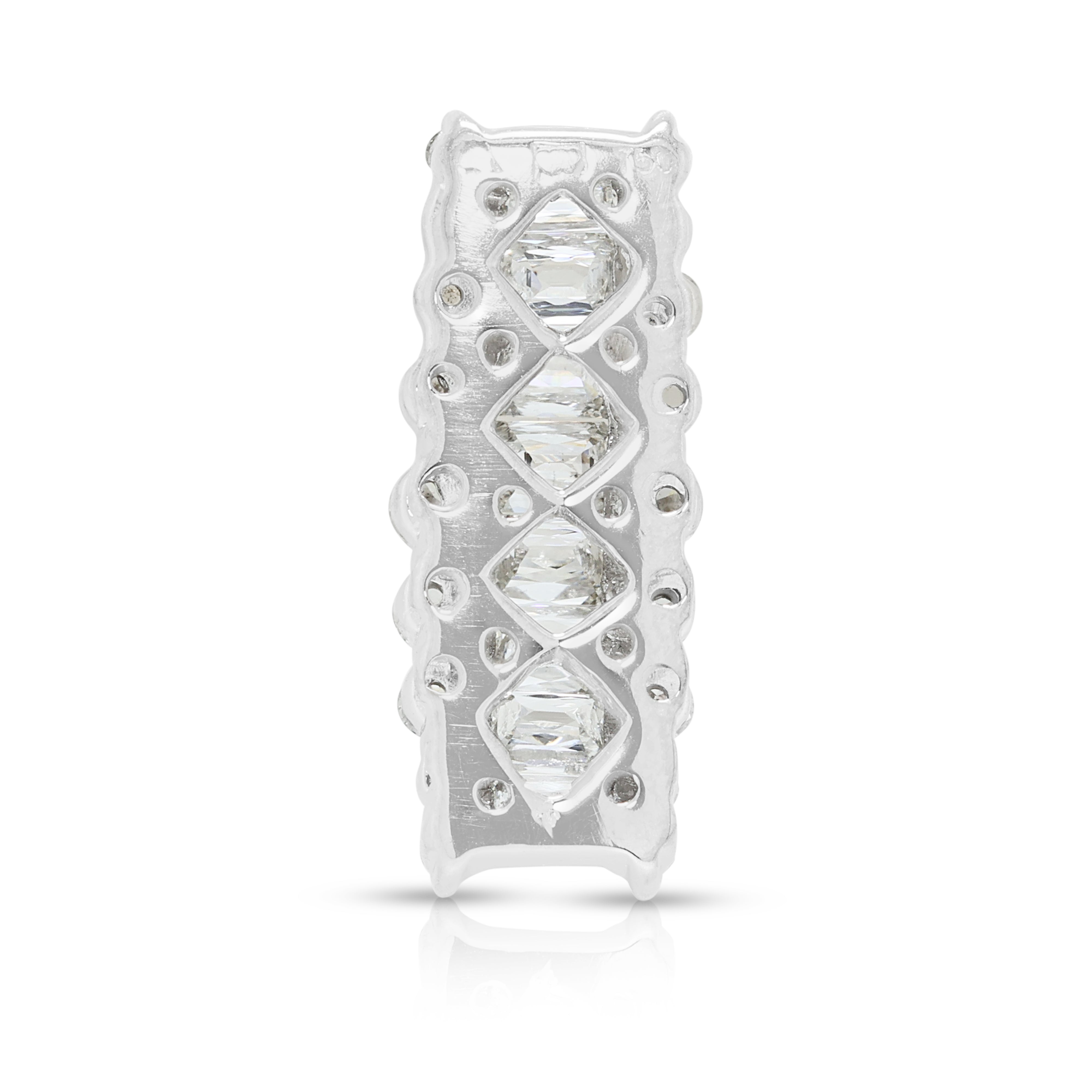 Elegant 1.12ct Natural Diamond Vertical Bar Pendant in 18K White Gold