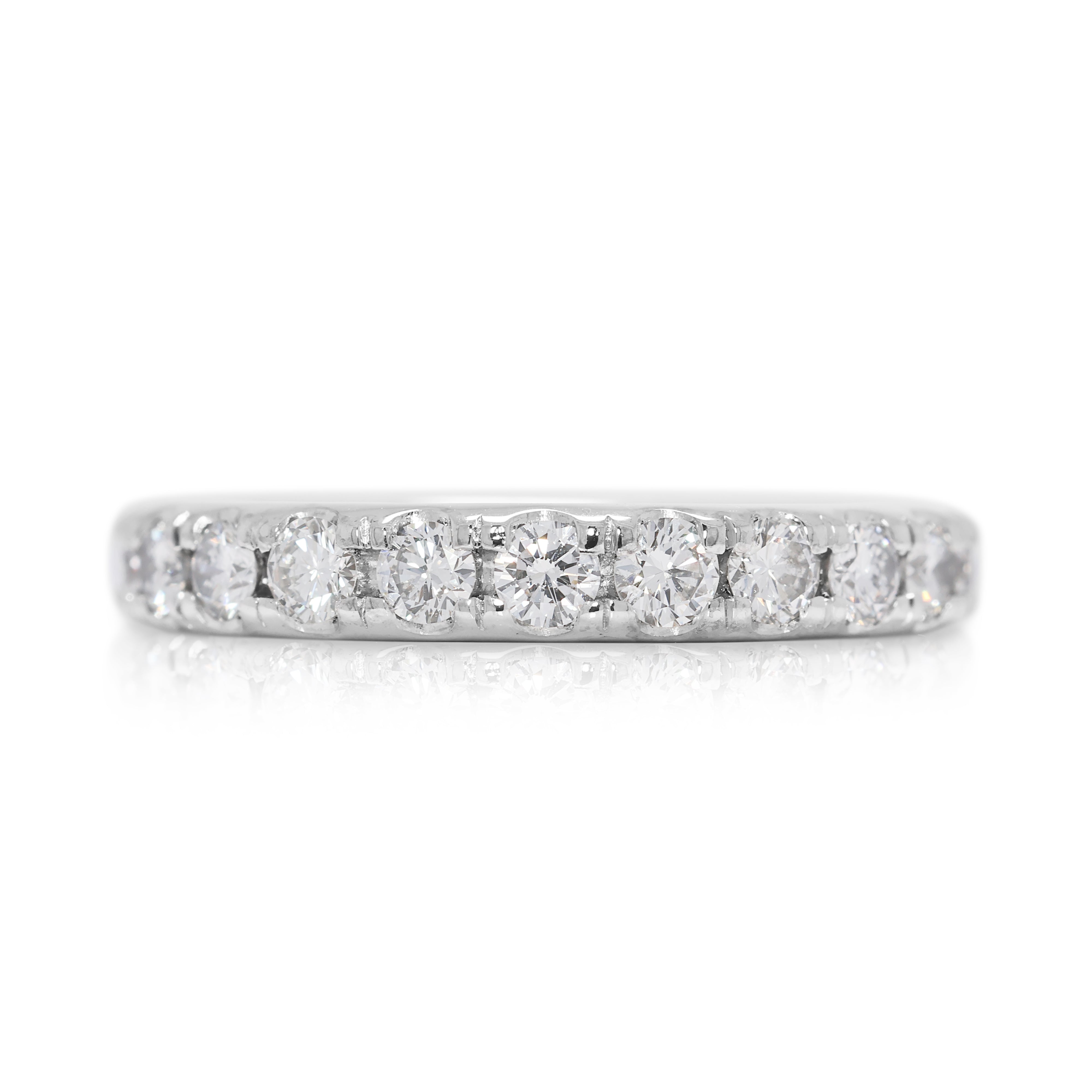Graceful 0.75ct Natural Diamond Ring in 18K White Gold