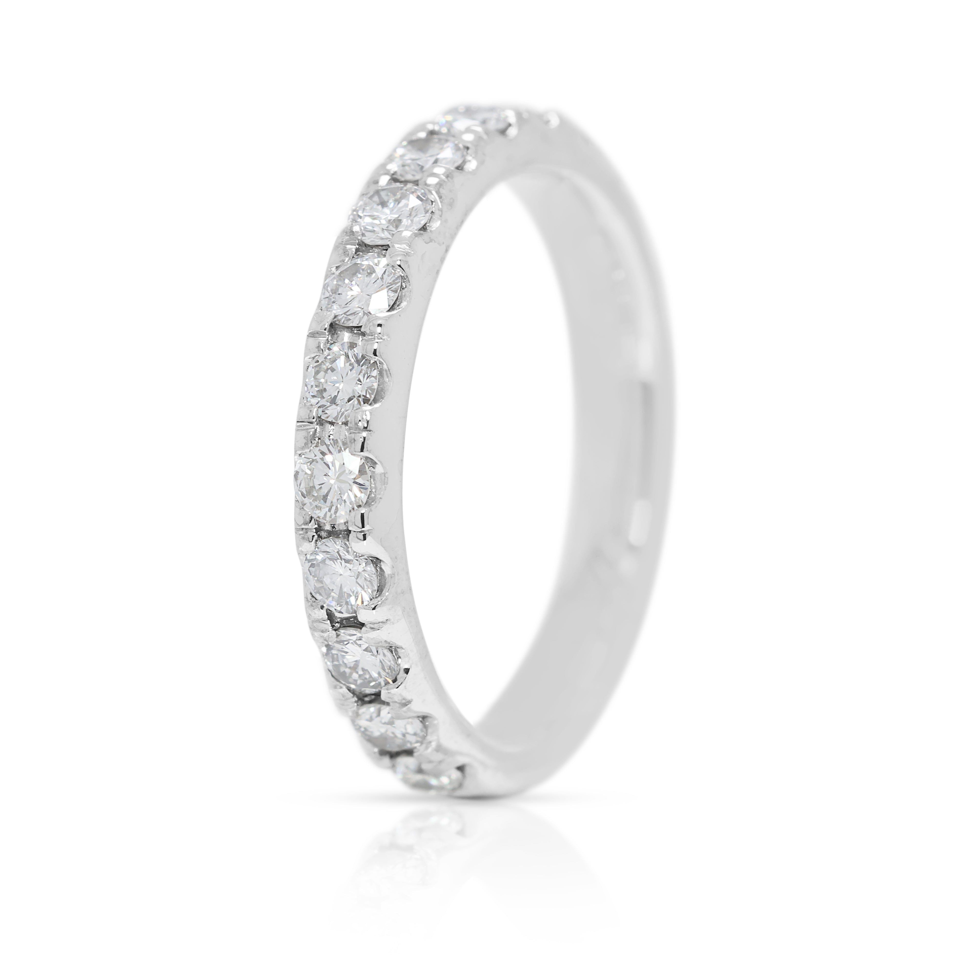 Graceful 0.75ct Natural Diamond Ring in 18K White Gold
