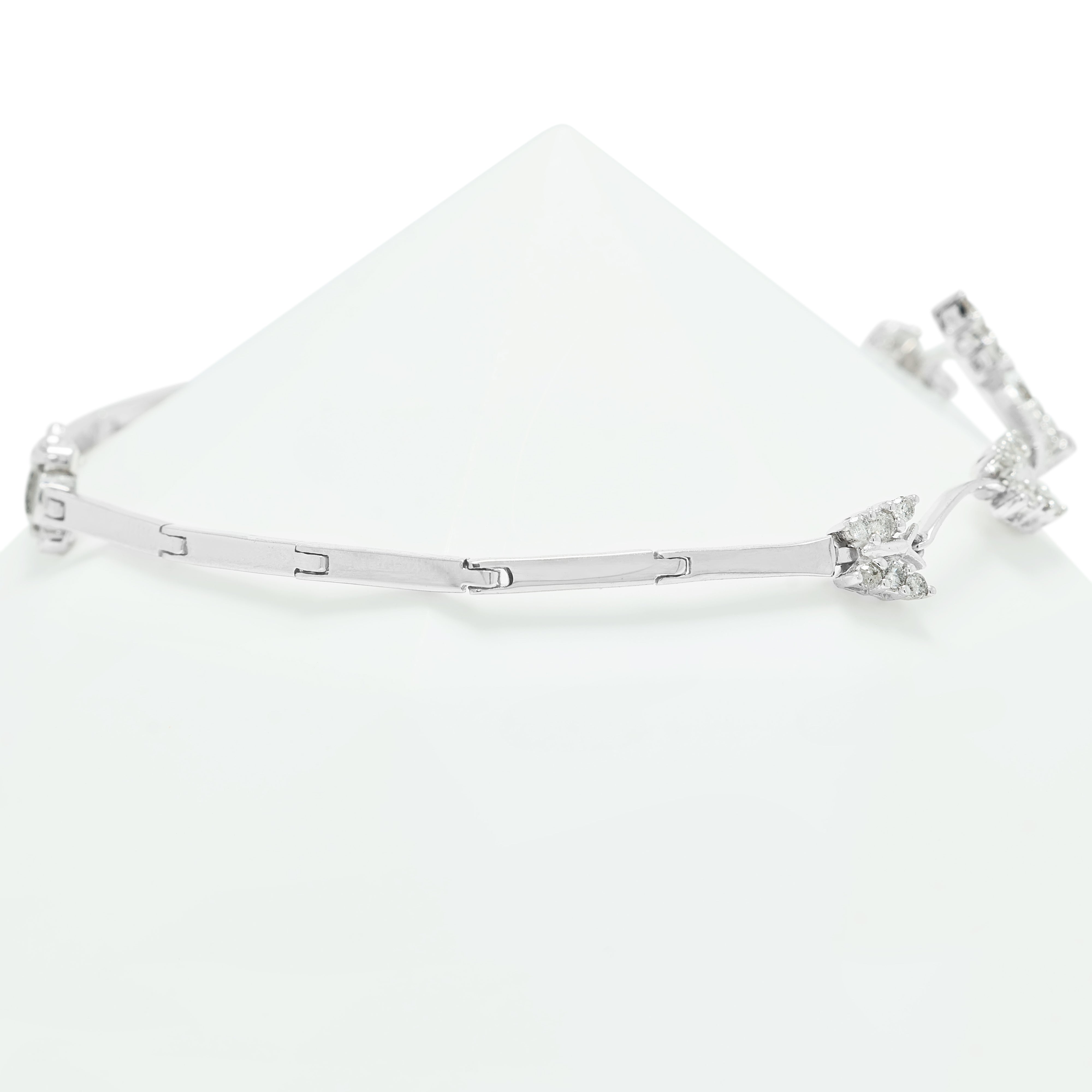 Whimsical 0.36ct Natural Diamond Butterfly Station Bracelet in 18K White Gold