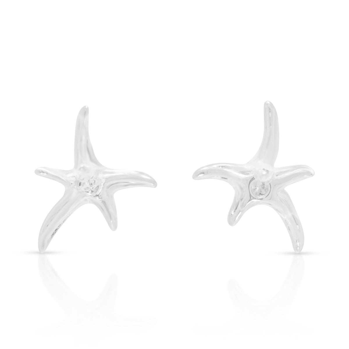 Elegant 0.36ct Natural Diamond Starfish Stud Earrings in 18K White Gold