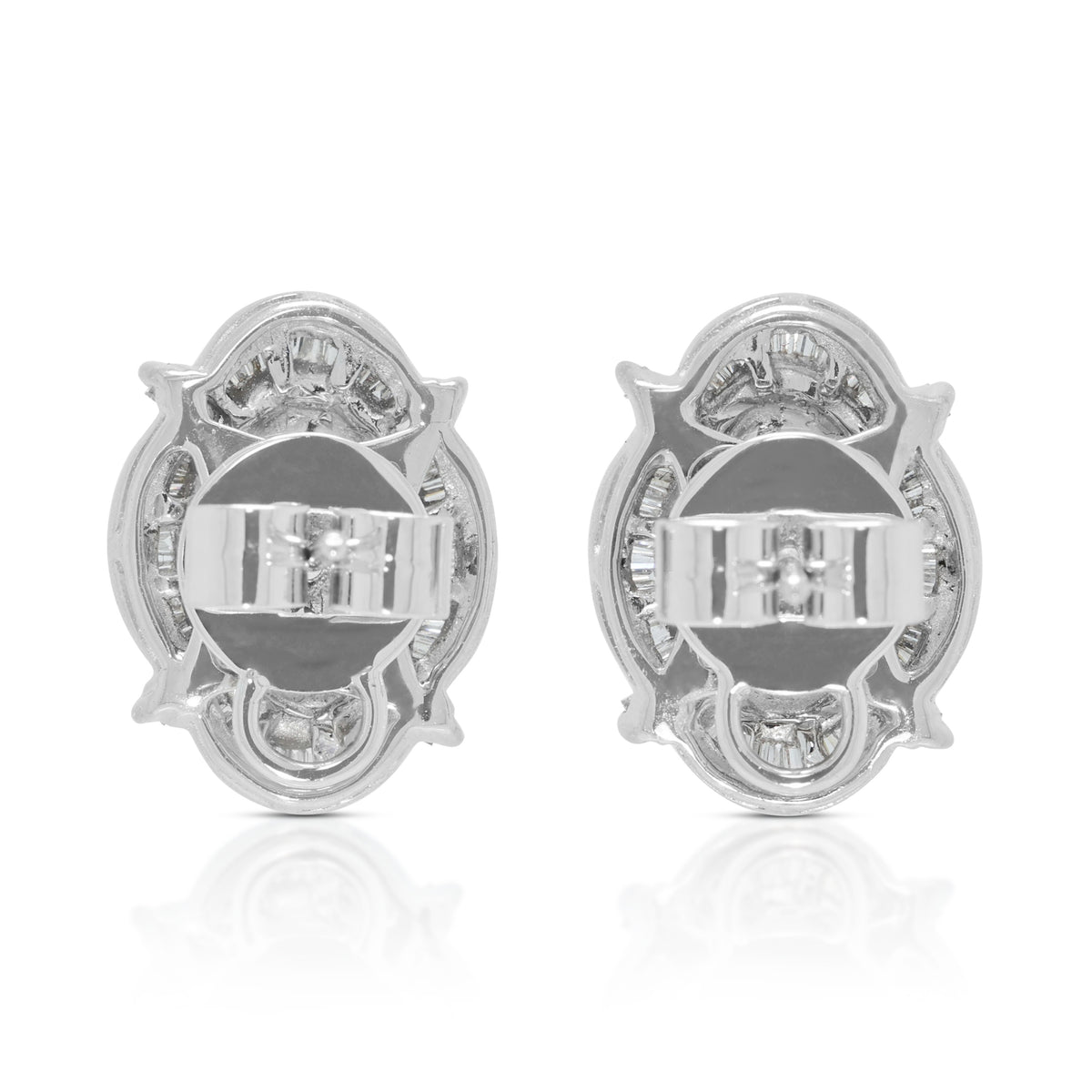 Verdant Natural Type-A Jadeite Jade and 0.44ct Natural Diamond Sunburst Halo Stud Earrings in 18K White Gold with NGI Certificate