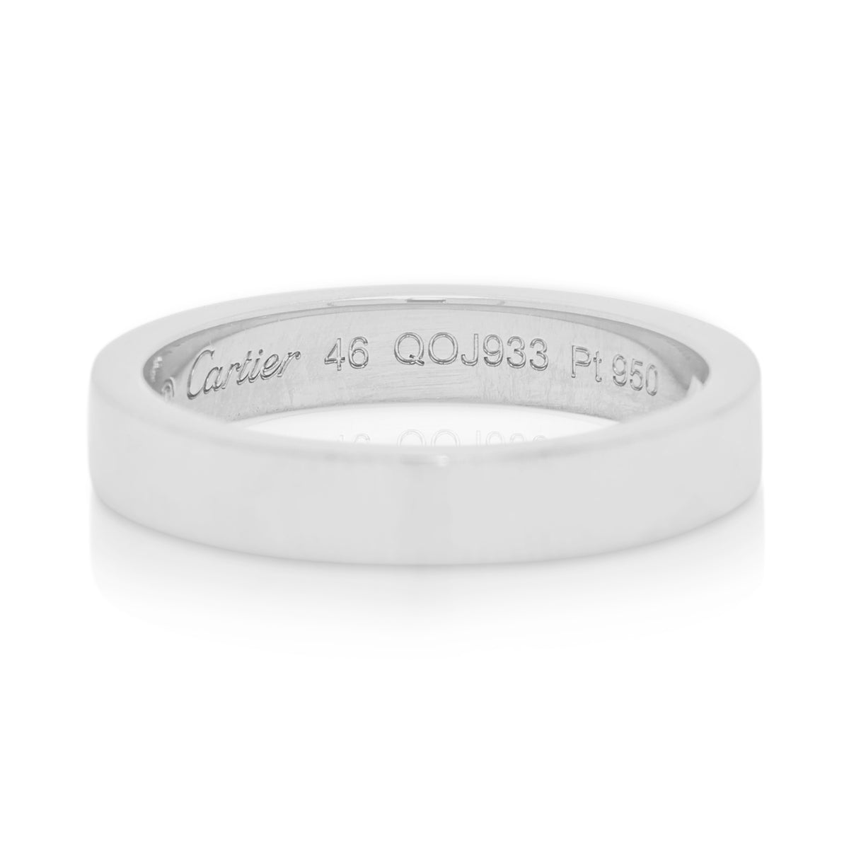 Classic Cartier 0.04ct Natural Diamond Flat Solitaire Band Ring in Platinum