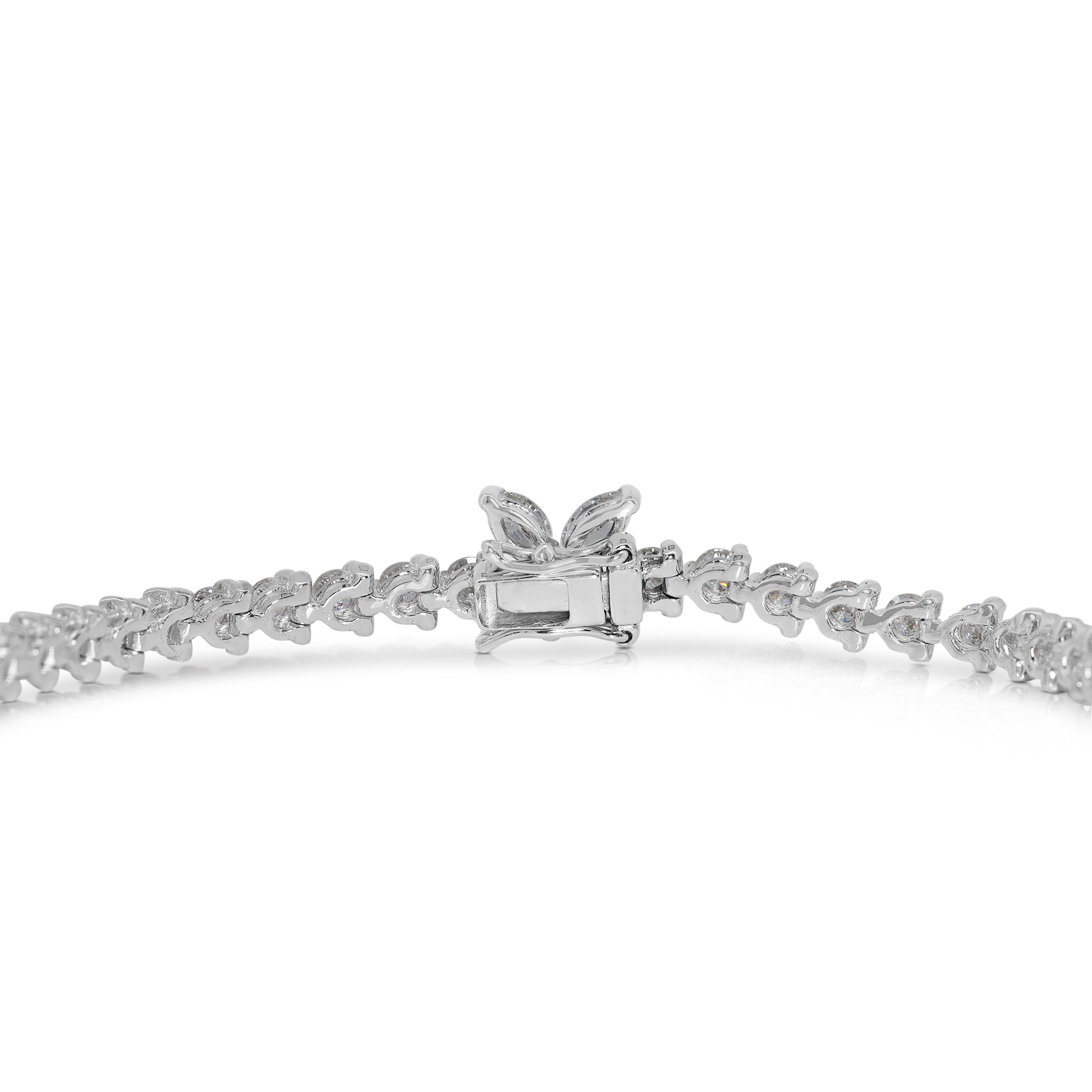 Mesmerizing 3.42ct carat Natural Diamond Bracelet in 18k White Gold