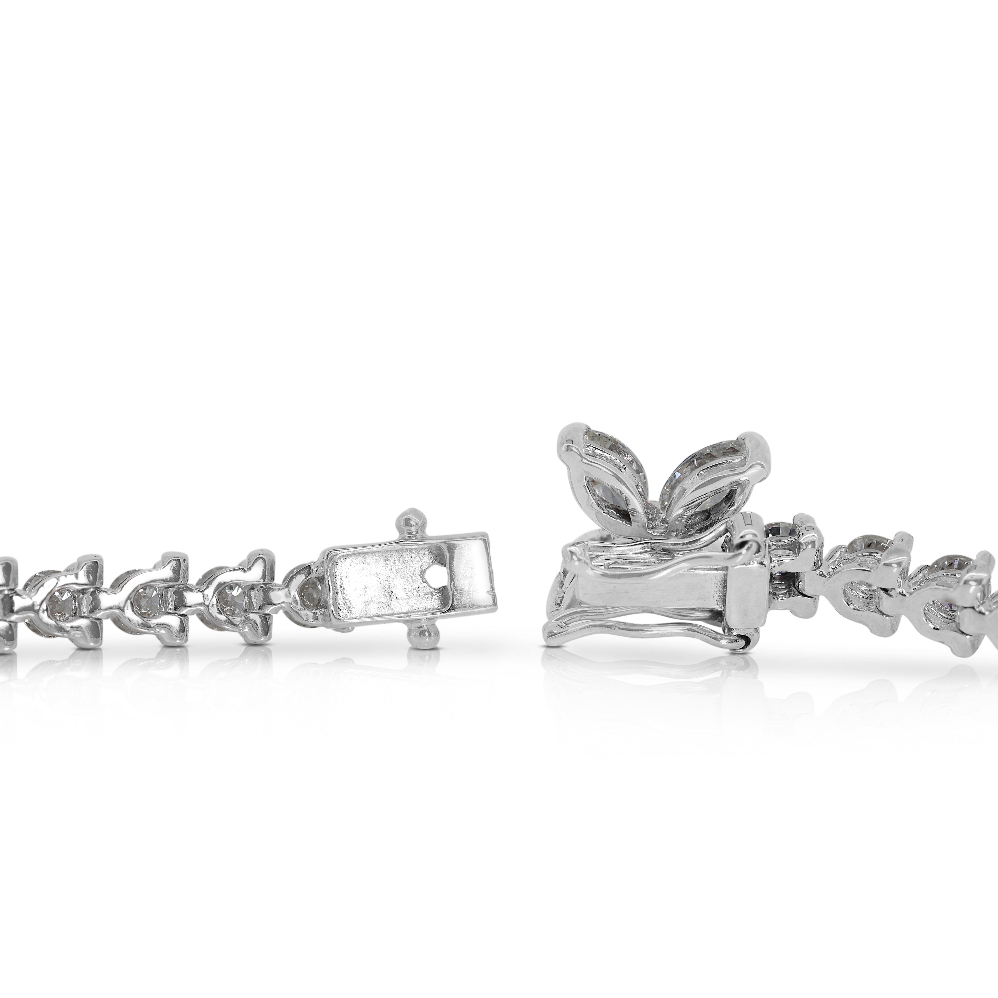 Mesmerizing 3.42ct carat Natural Diamond Bracelet in 18k White Gold