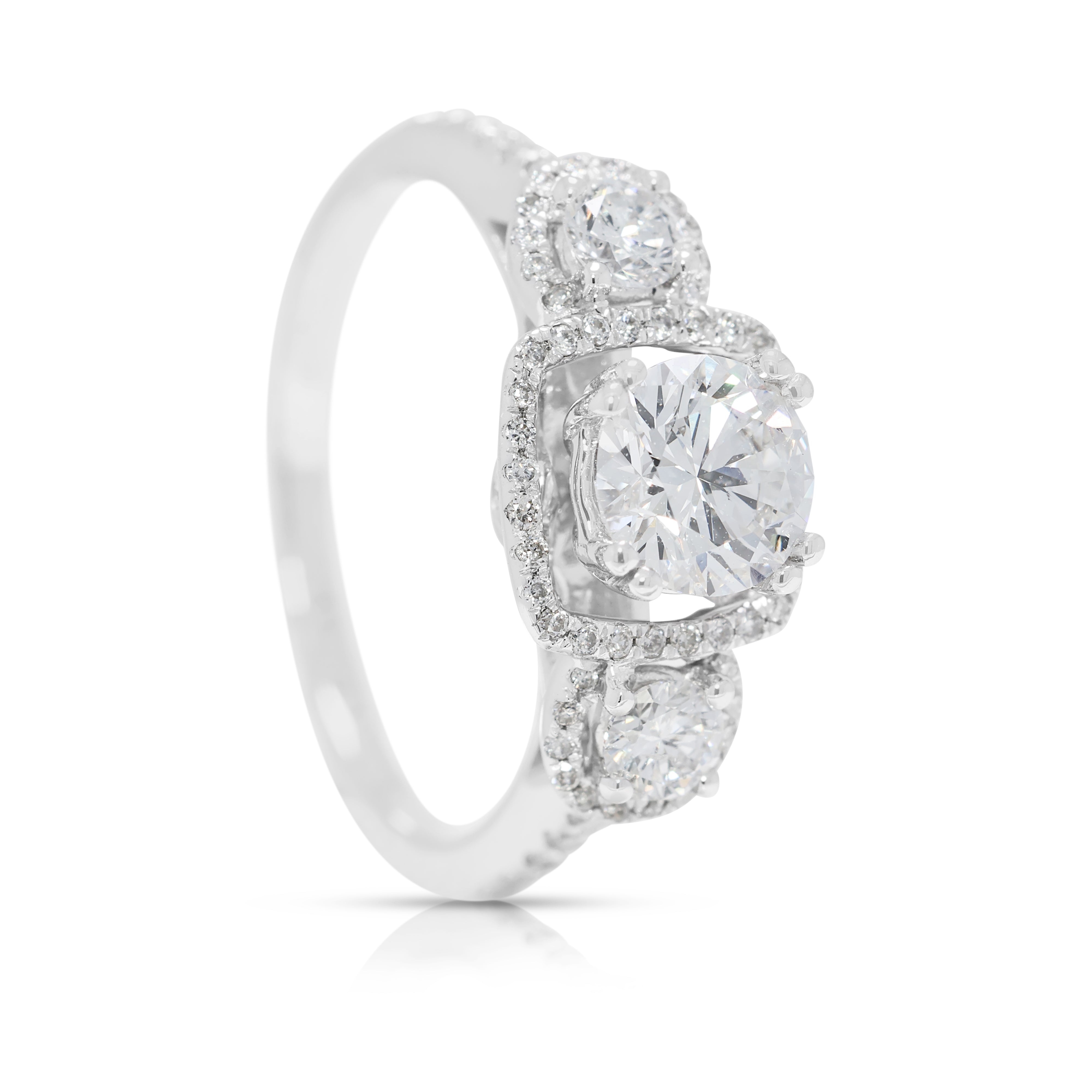 Pristine 1.28ct Natural Diamond Ring in 18K White Gold (New-Unworn) - GIA Certified