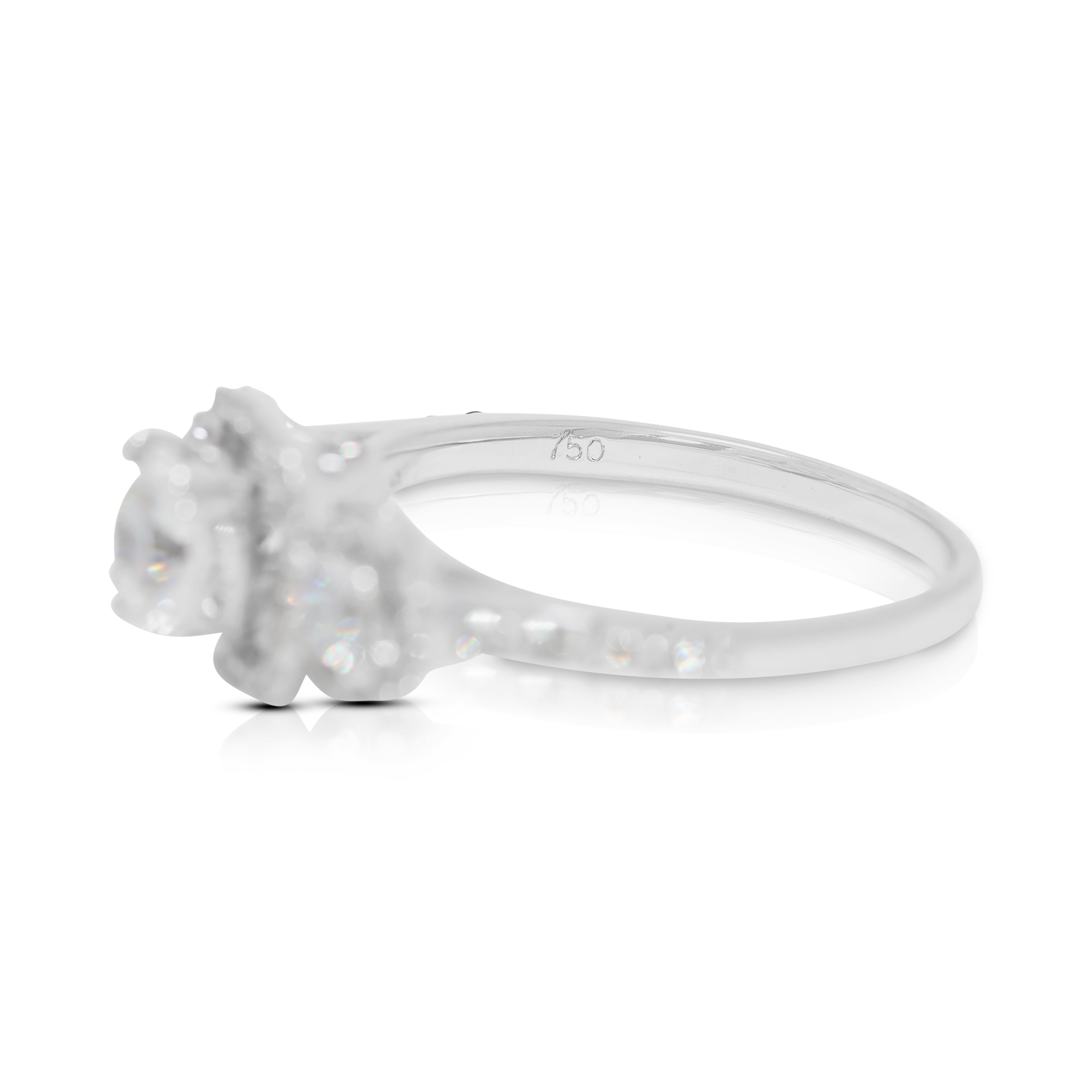 Pristine 1.28ct Natural Diamond Ring in 18K White Gold (New-Unworn) - GIA Certified