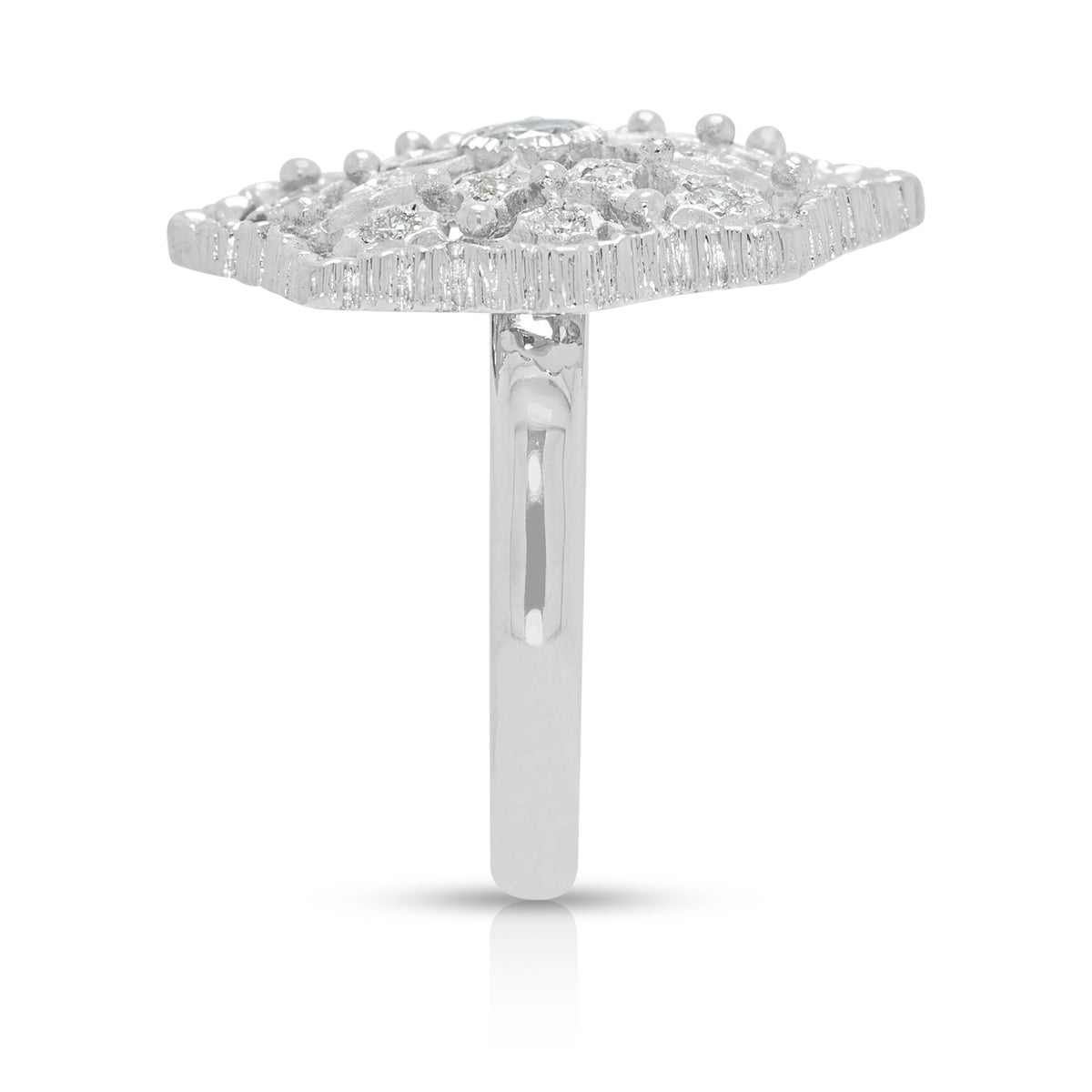 Sophisticated 0.21ct Natural Diamond Heavy Band Ring in Platinum