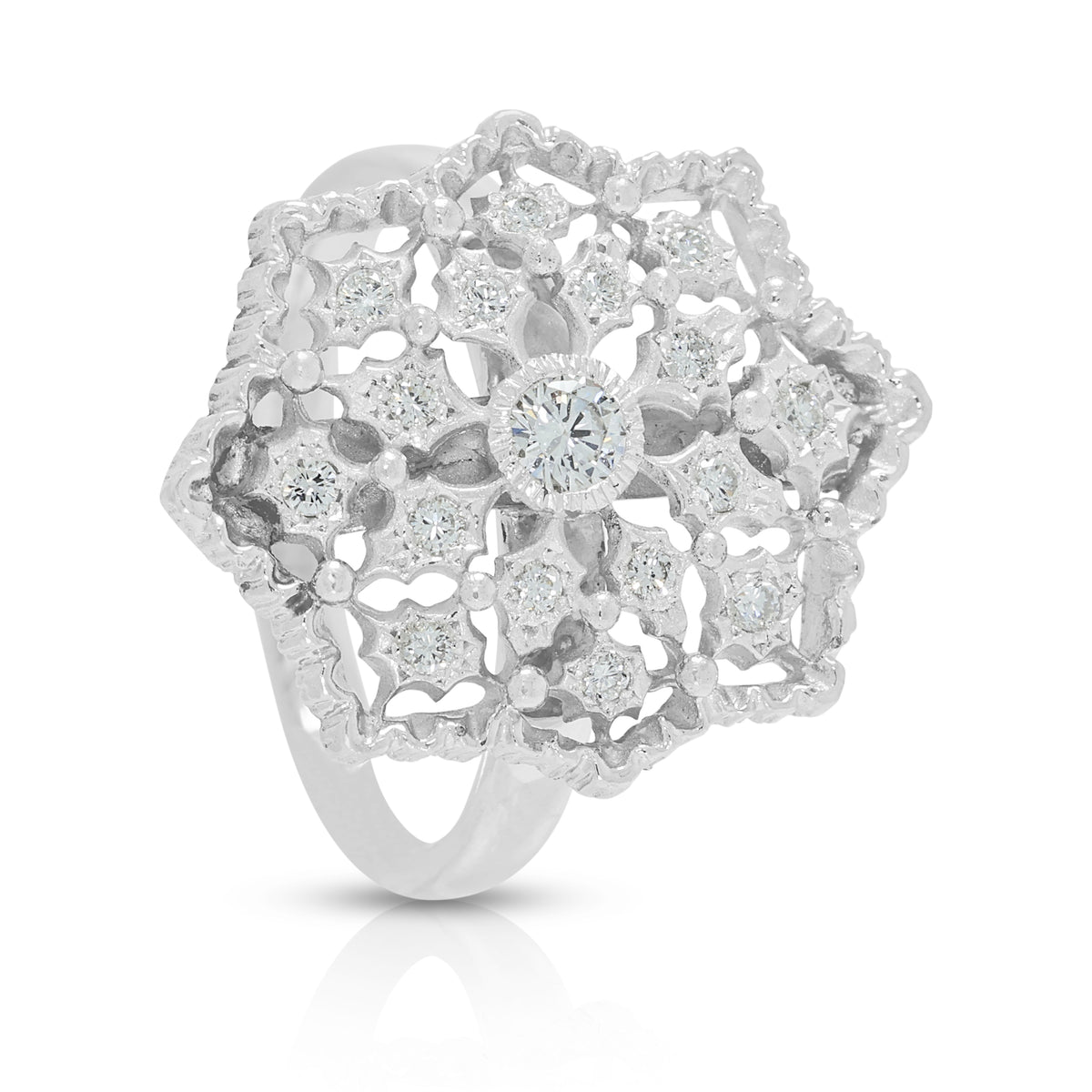 Sophisticated 0.21ct Natural Diamond Heavy Band Ring in Platinum