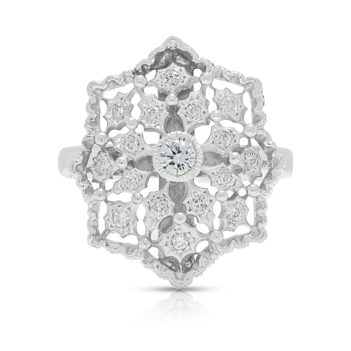 Sophisticated 0.21ct Natural Diamond Heavy Band Ring in Platinum