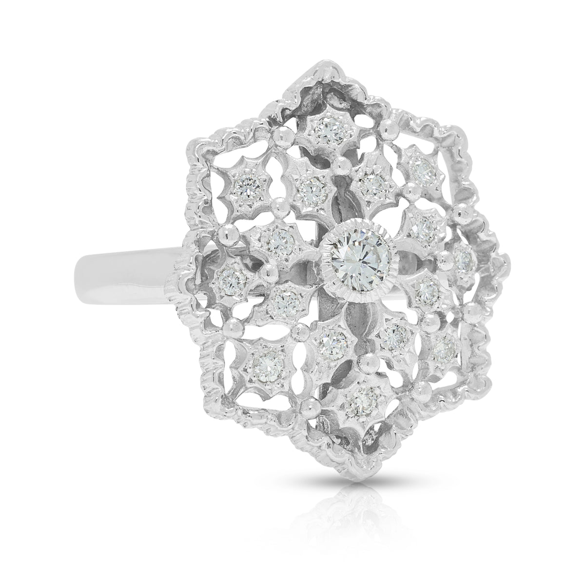 Sophisticated 0.21ct Natural Diamond Heavy Band Ring in Platinum