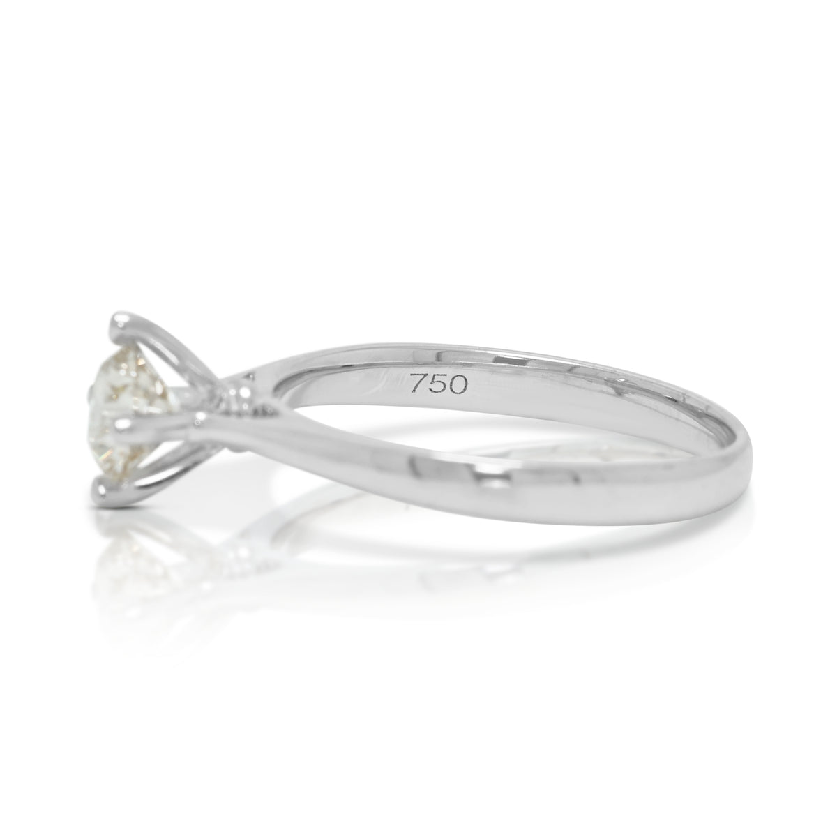 Elegant Mayson Jewellery 0.61ct Natural Diamond Cathedral Solitaire Ring in 18K White Gold with SIG Certificate