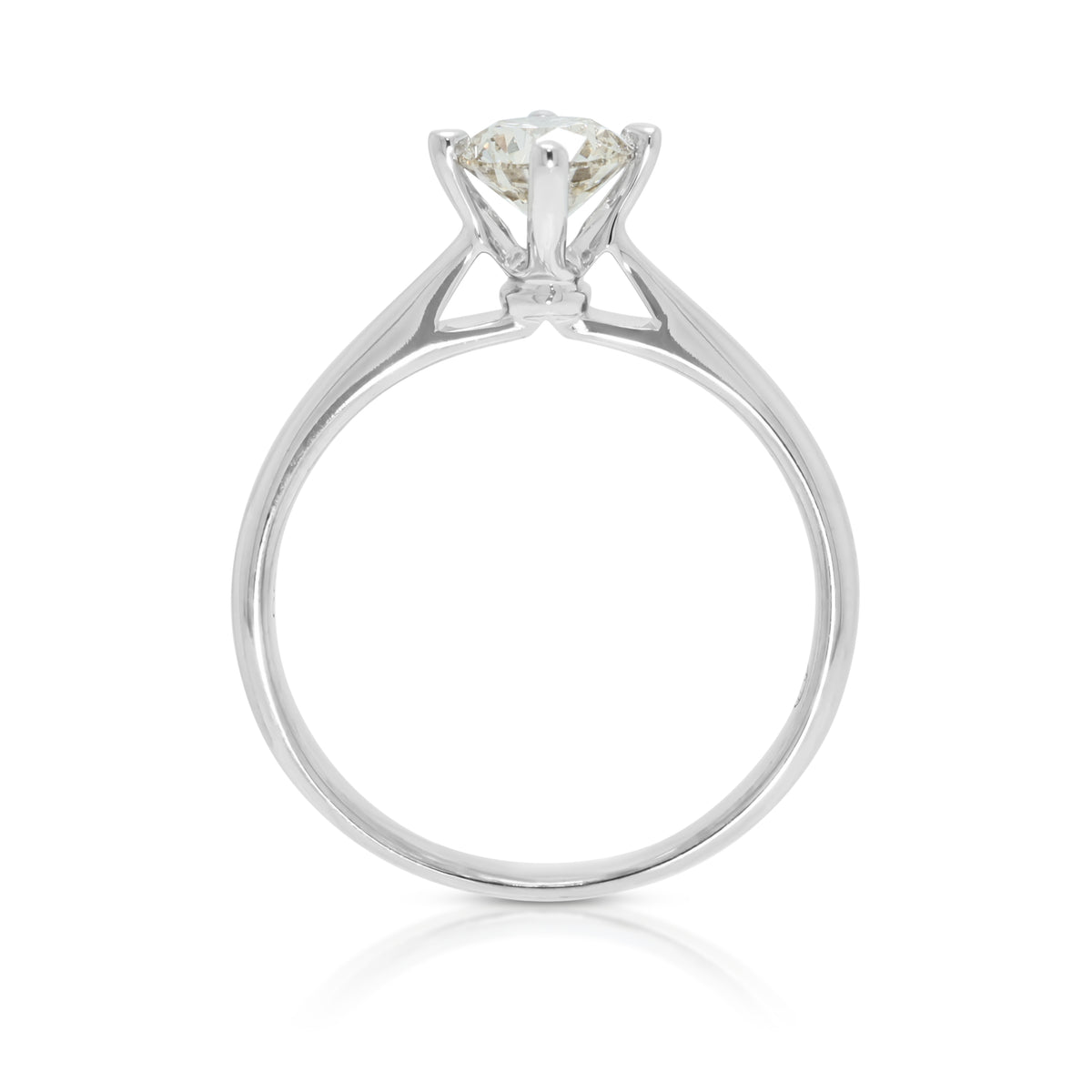 Elegant Mayson Jewellery 0.61ct Natural Diamond Cathedral Solitaire Ring in 18K White Gold with SIG Certificate