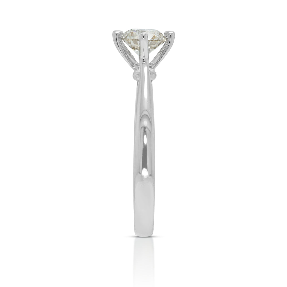 Elegant Mayson Jewellery 0.61ct Natural Diamond Cathedral Solitaire Ring in 18K White Gold with SIG Certificate