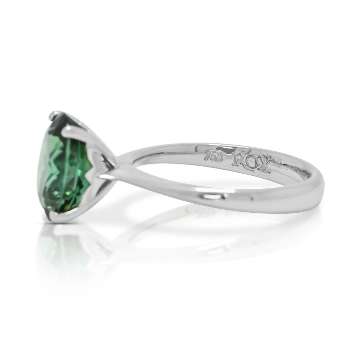 Verdant 3.17ct Green Tourmaline Solitaire Ring in 18K White Gold
