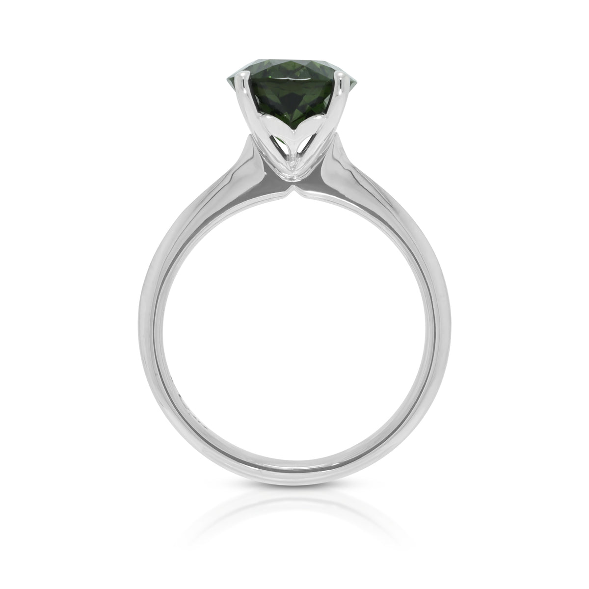 Verdant 3.17ct Green Tourmaline Solitaire Ring in 18K White Gold