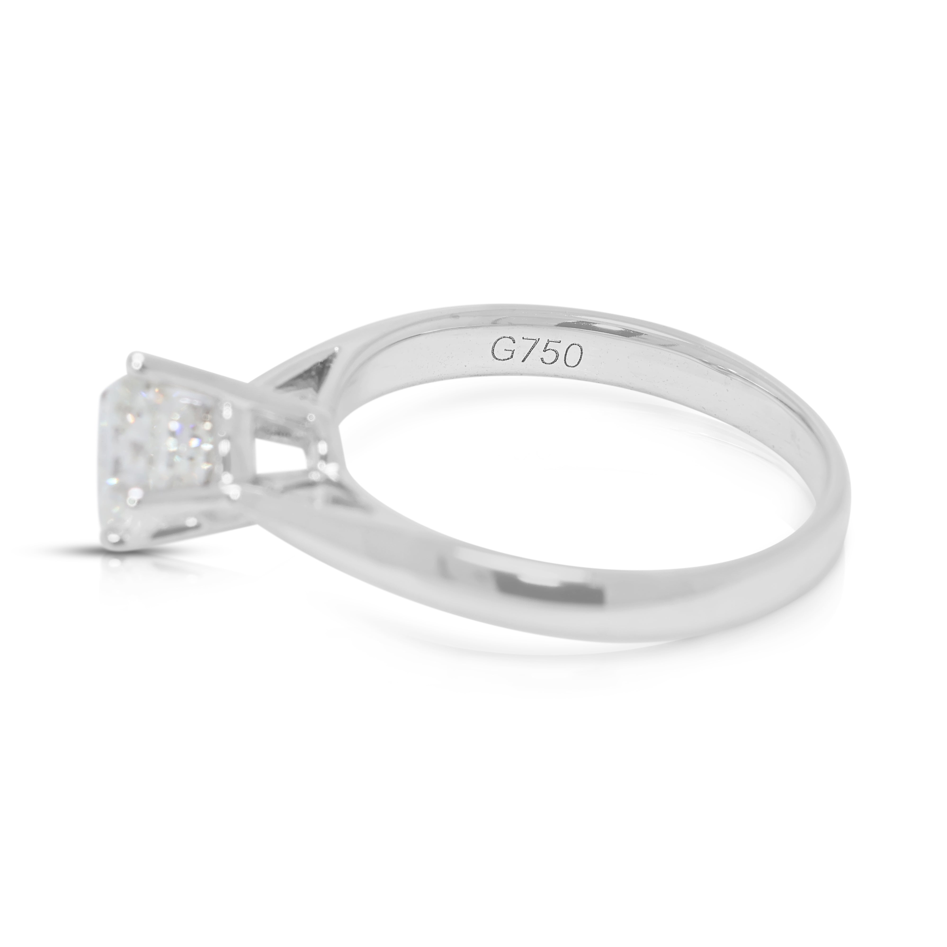 Timeless 0.90ct Natural Diamond Solitaire Ring in 18K White Gold - GIA Certified