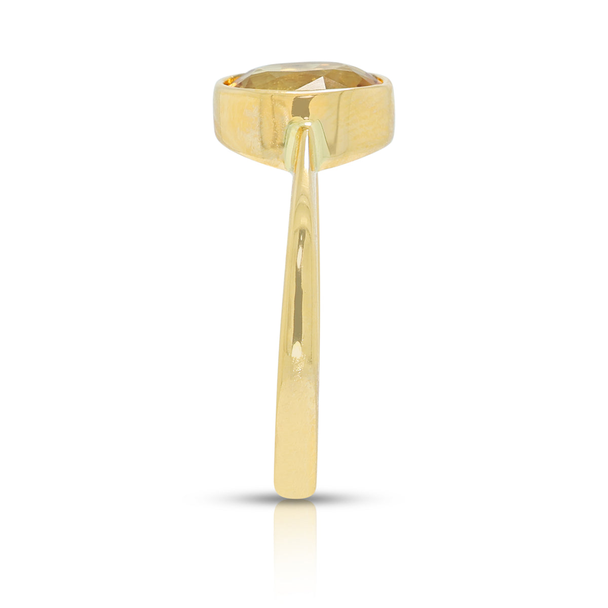 Luminous 1.35ct Yellow Sapphire Solitaire Bezel Ring in 18K Yellow Gold