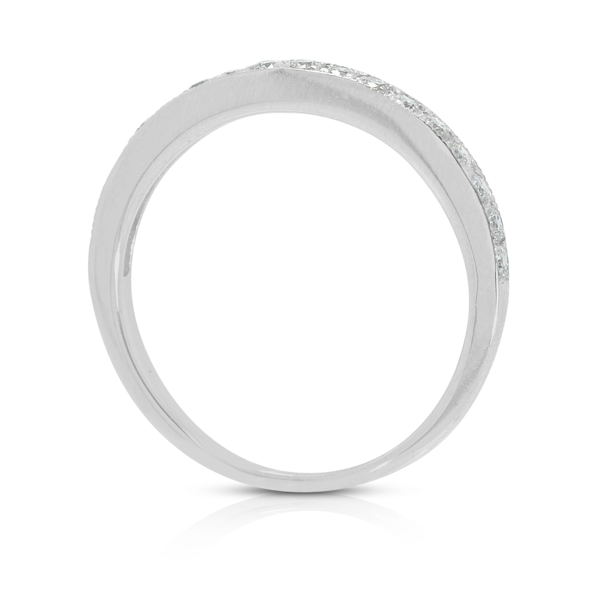 Striking 0.20ct Natural Diamond Half Eternity Band Ring in 18K White Gold
