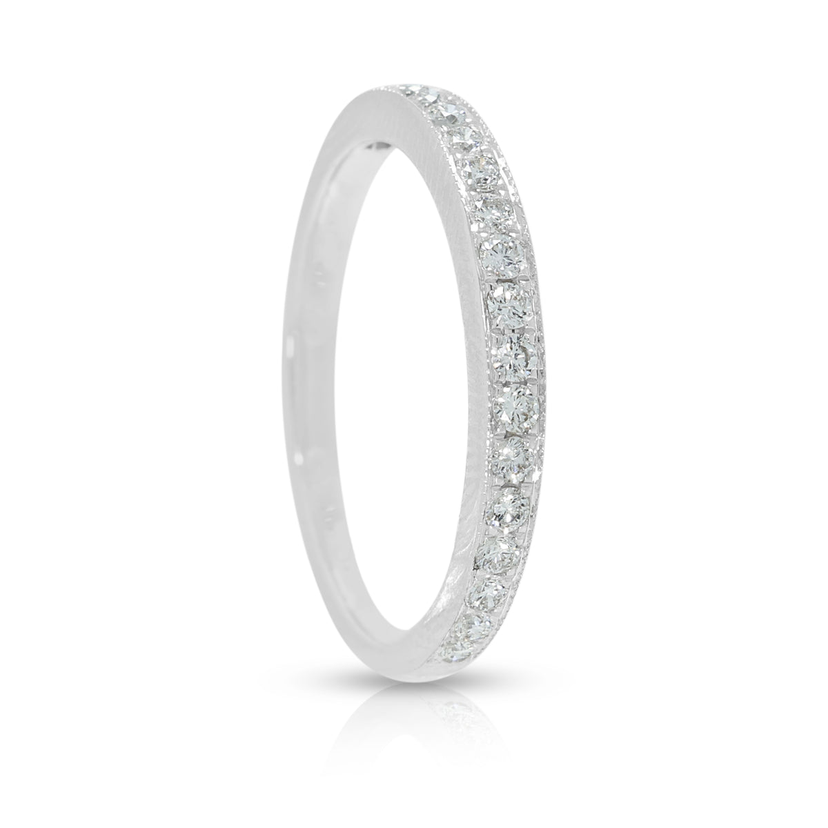 Striking 0.20ct Natural Diamond Half Eternity Band Ring in 18K White Gold