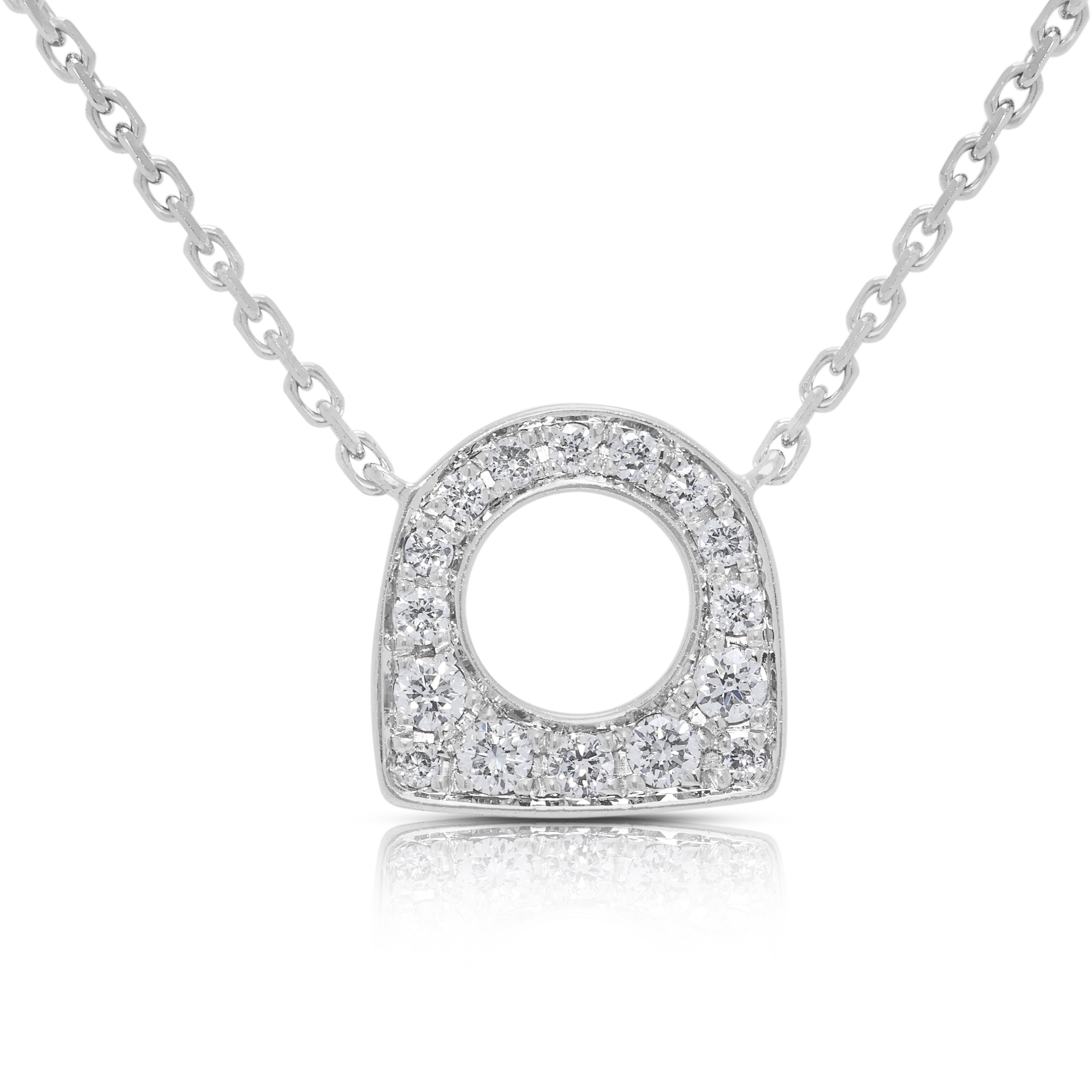 Elegant 0.14ct Natural Diamond Necklace in 18K White Gold