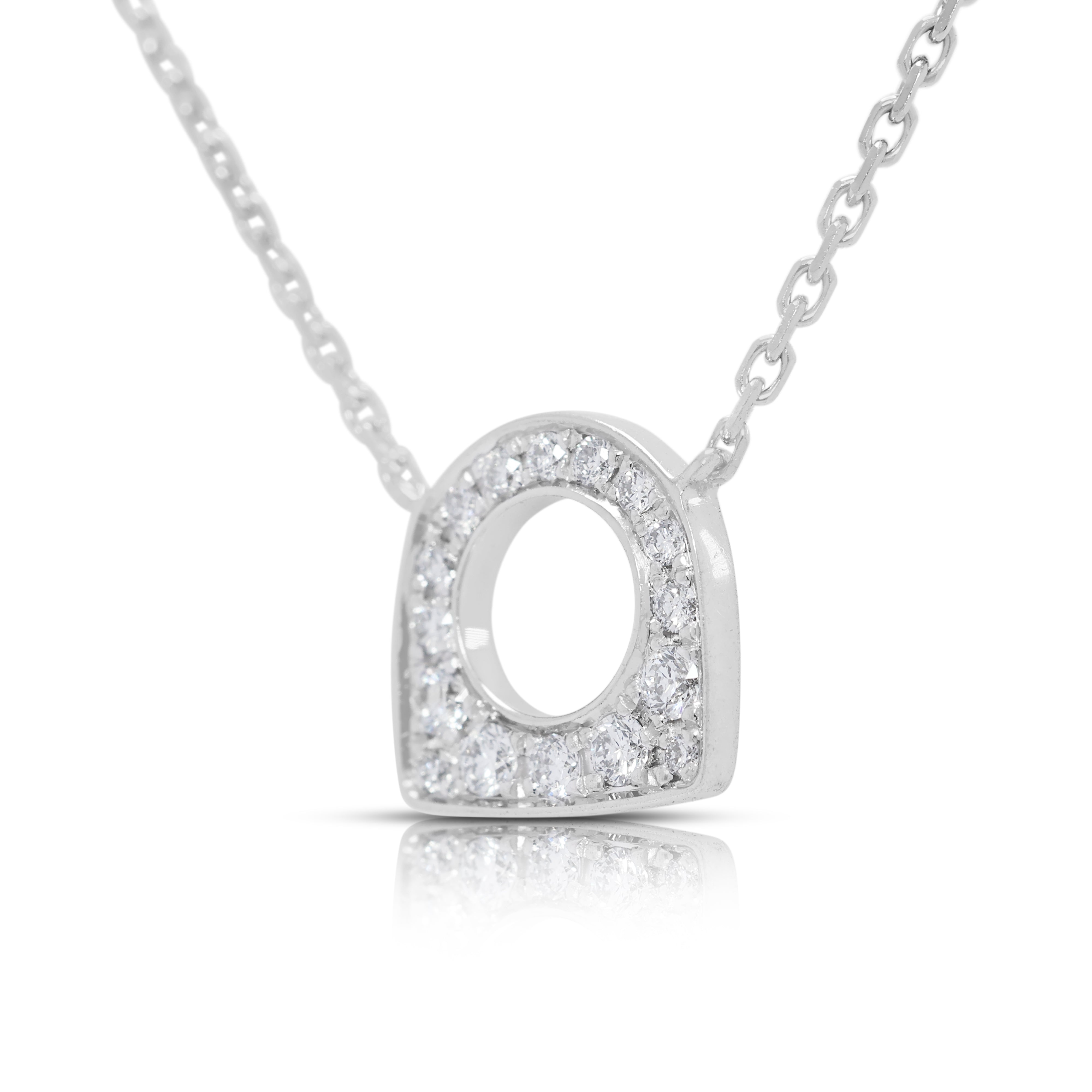 Elegant 0.14ct Natural Diamond Necklace in 18K White Gold