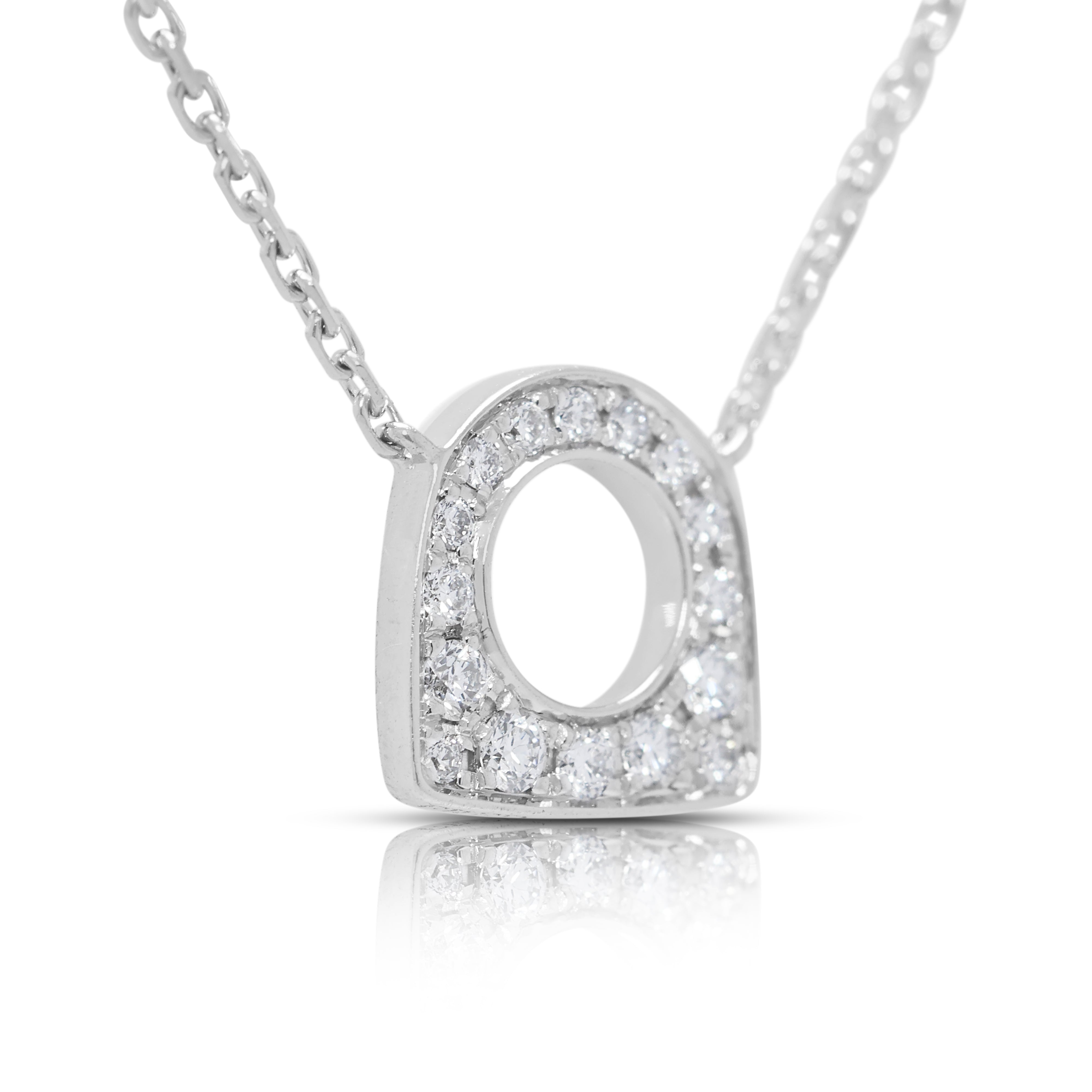 Elegant 0.14ct Natural Diamond Necklace in 18K White Gold