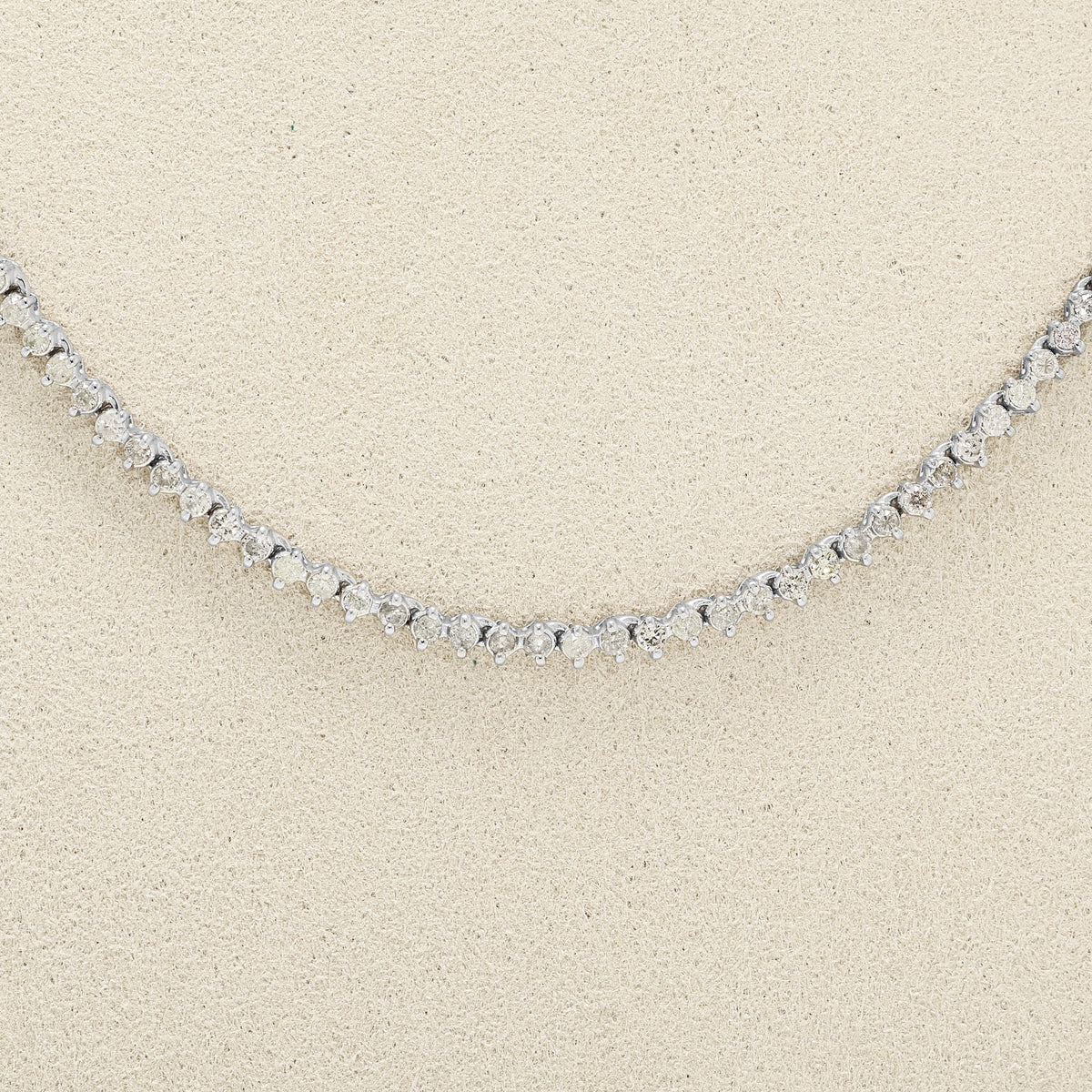 Classic 2.00ct Natural Diamond Tennis Necklace in 18K White Gold