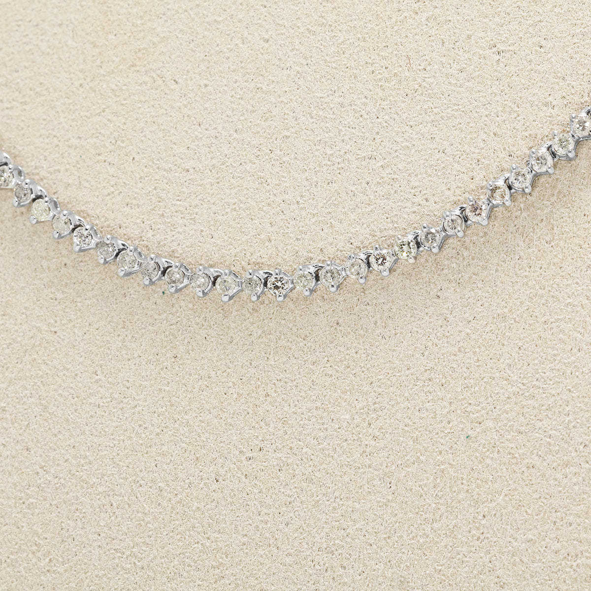 Classic 2.00ct Natural Diamond Tennis Necklace in 18K White Gold