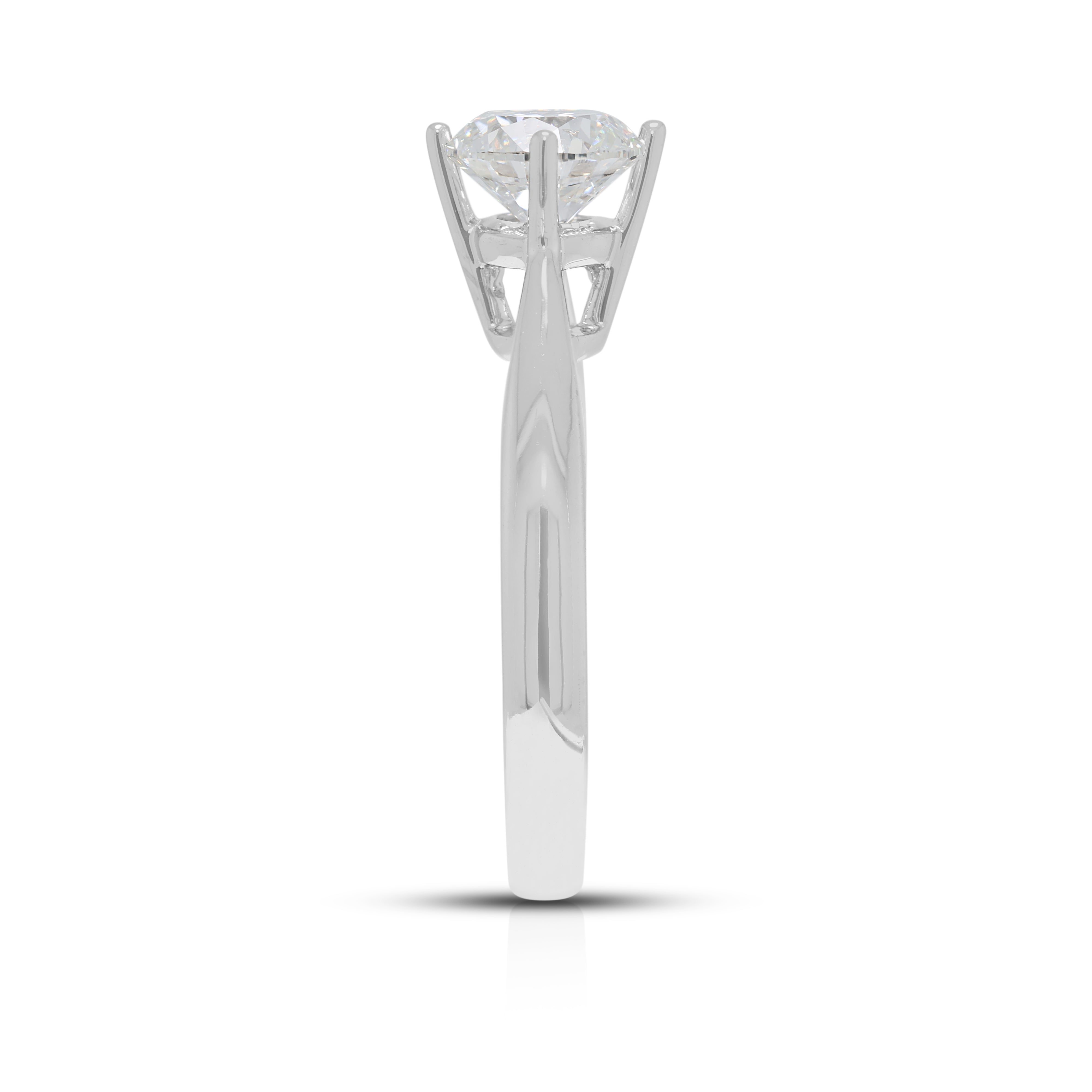 Timeless 0.90ct Natural Diamond Solitaire Ring in 18K White Gold - GIA Certified