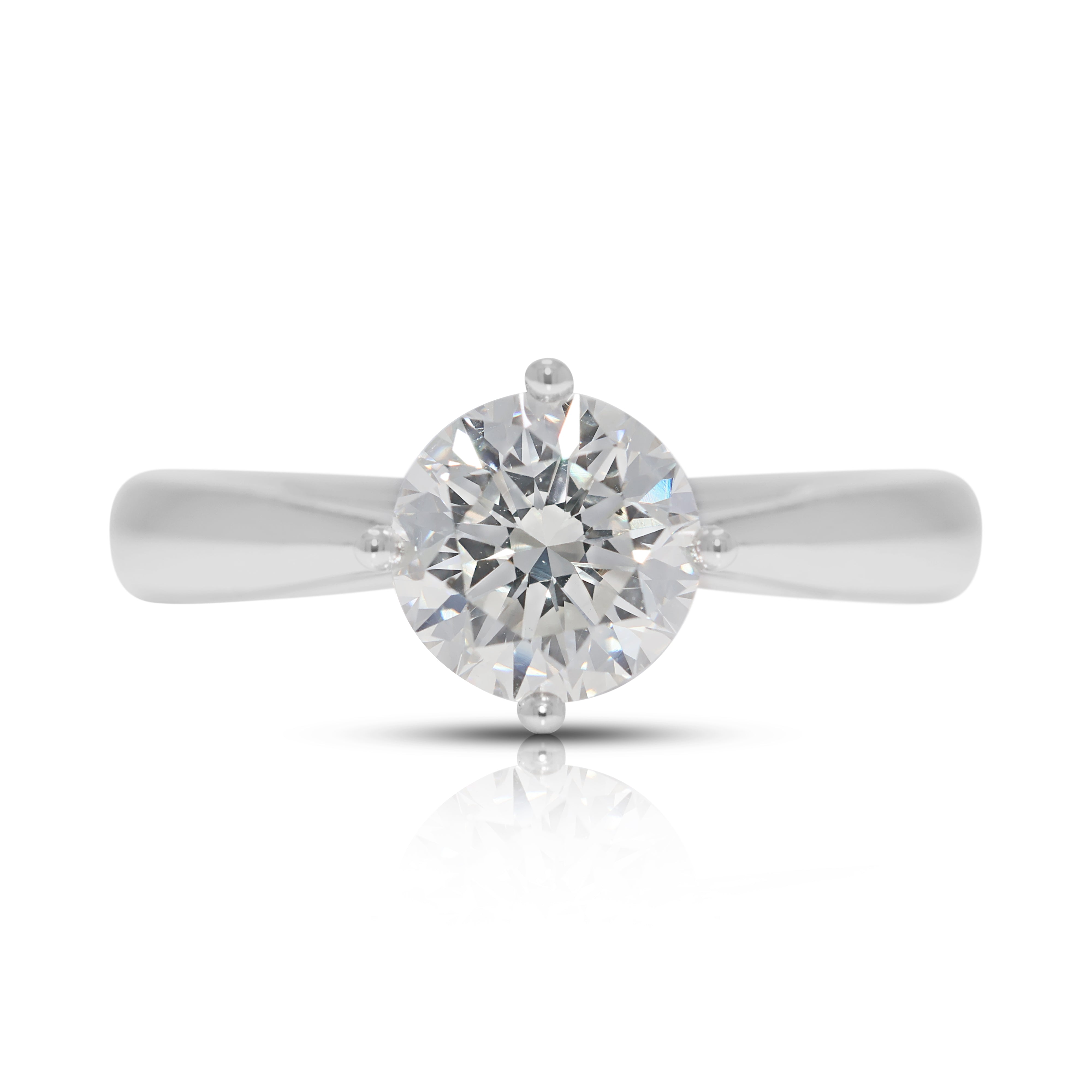 Timeless 0.90ct Natural Diamond Solitaire Ring in 18K White Gold - GIA Certified