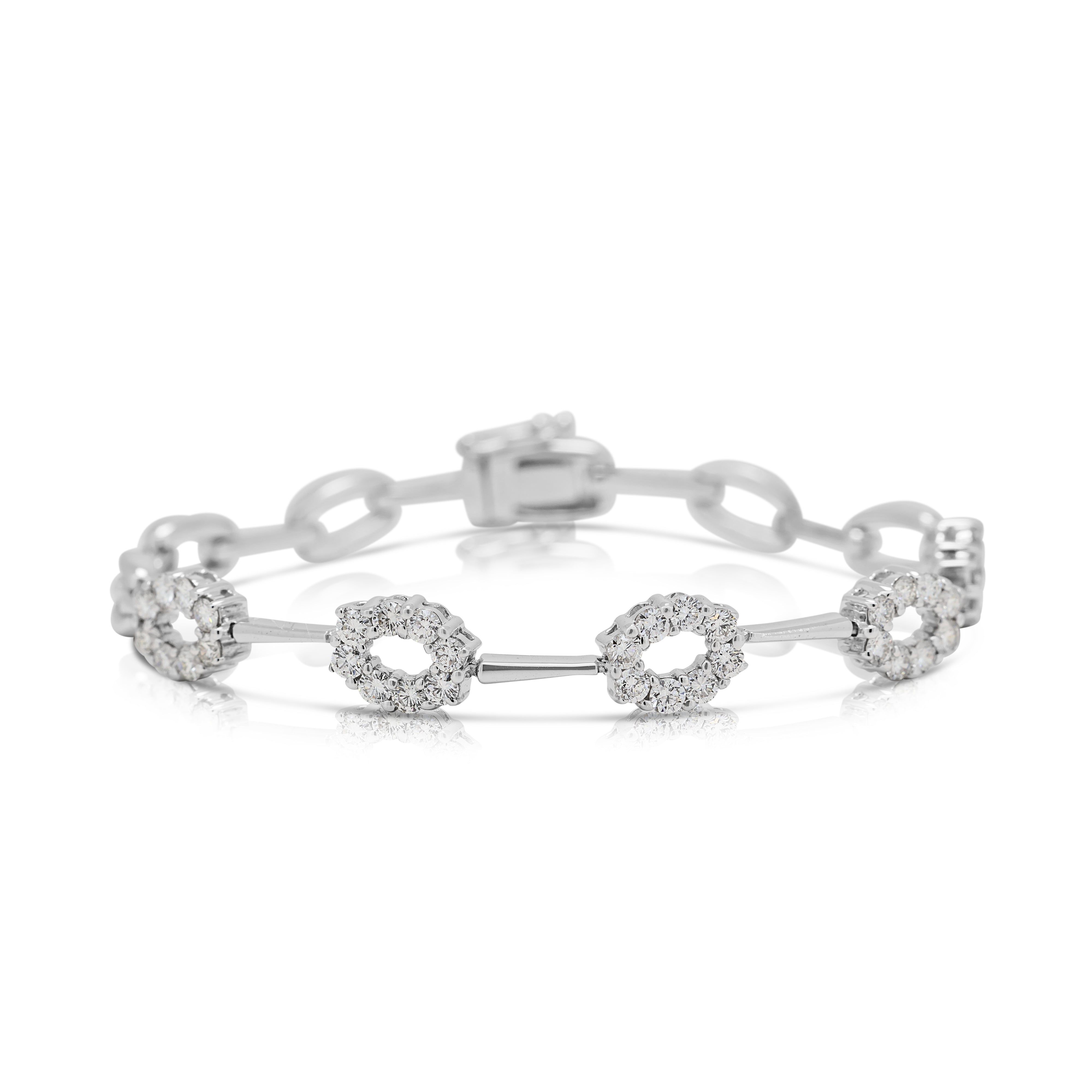 Shimmering 1.2ct Natural Diamond Bracelet in 18K White Gold