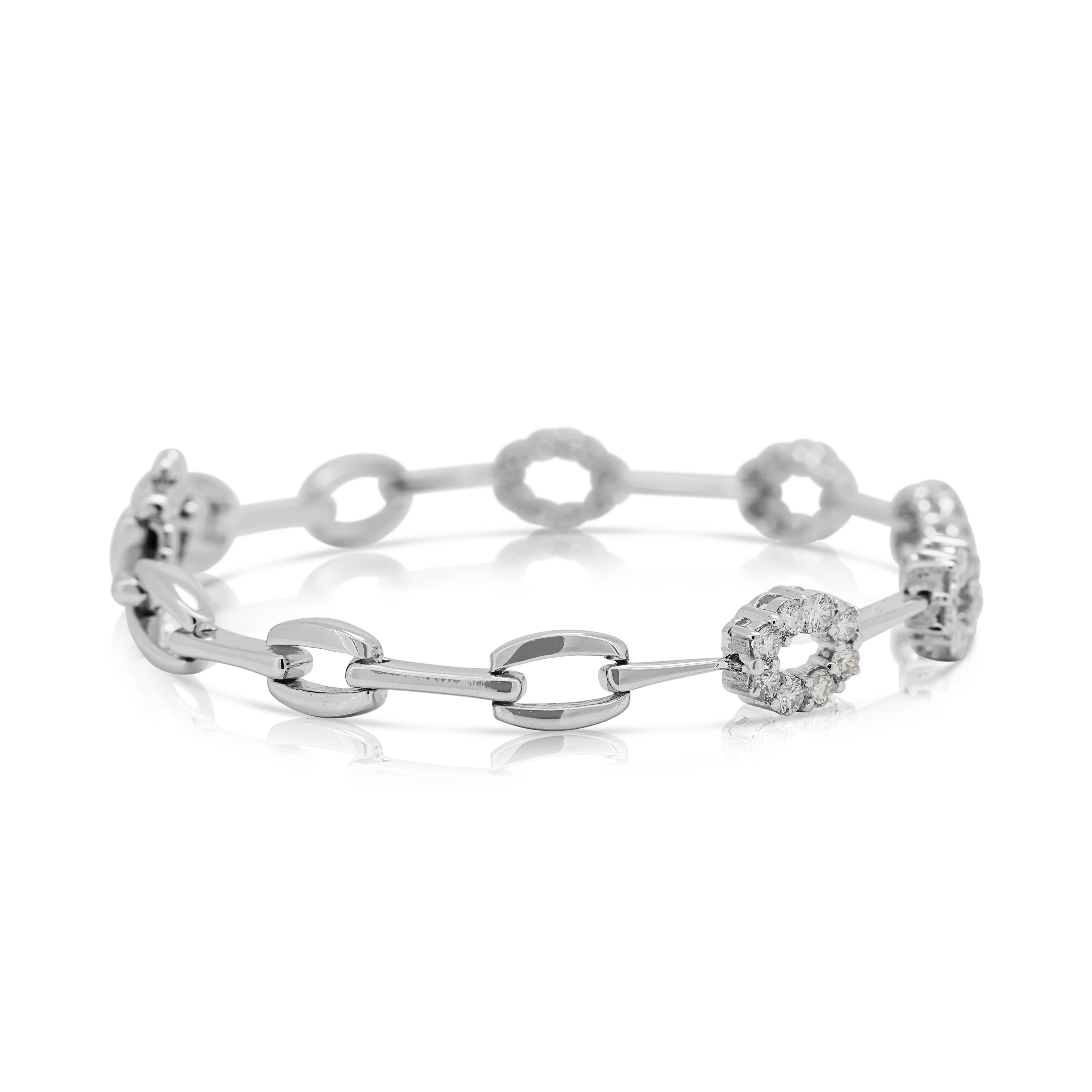 Shimmering 1.2ct Natural Diamond Bracelet in 18K White Gold